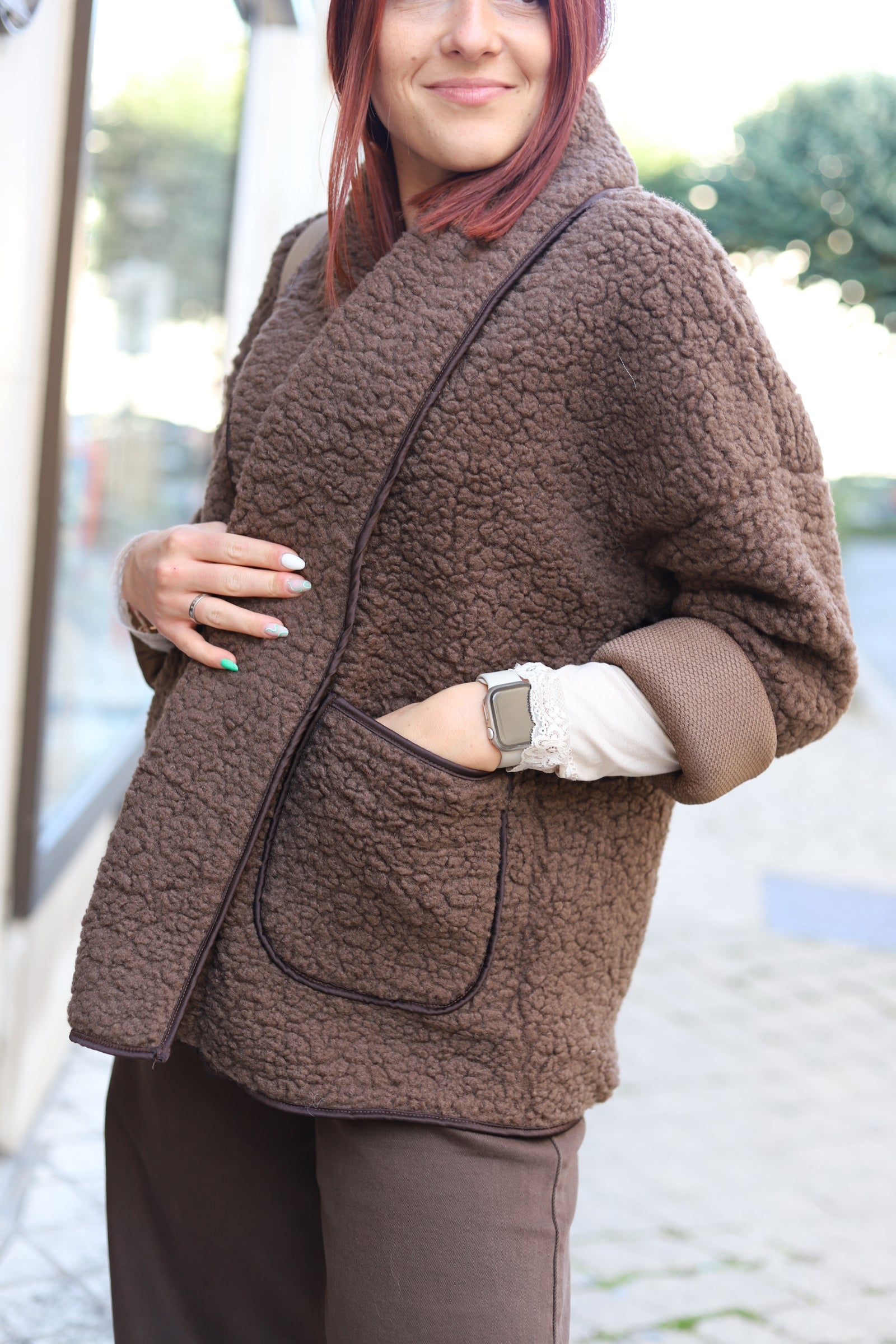 Gilet Cardigan Oversize Effet Mouton – Moelleux & Douillet | Made in Italy