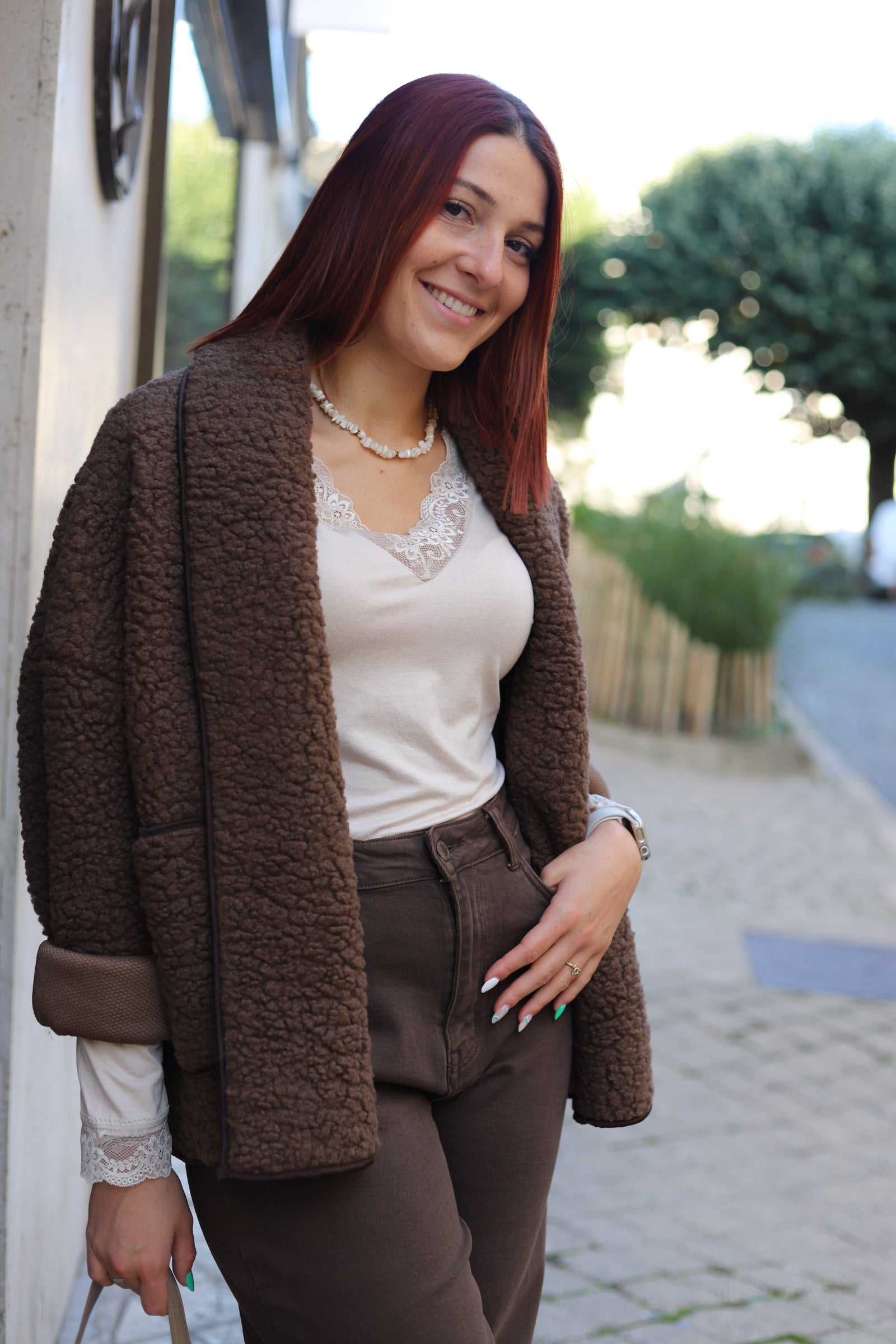 Gilet Cardigan Oversize Effet Mouton – Moelleux & Douillet | Made in Italy