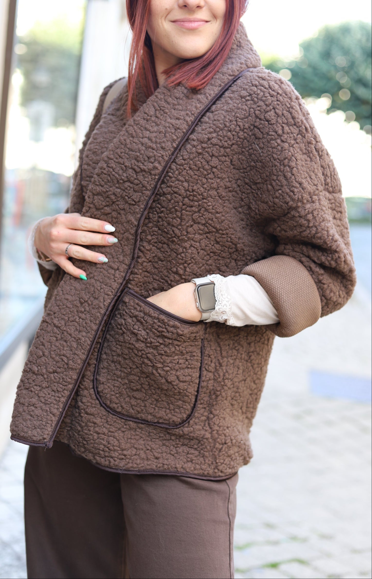 Gilet Cardigan Oversize Effet Mouton – Moelleux & Douillet | Made in Italy