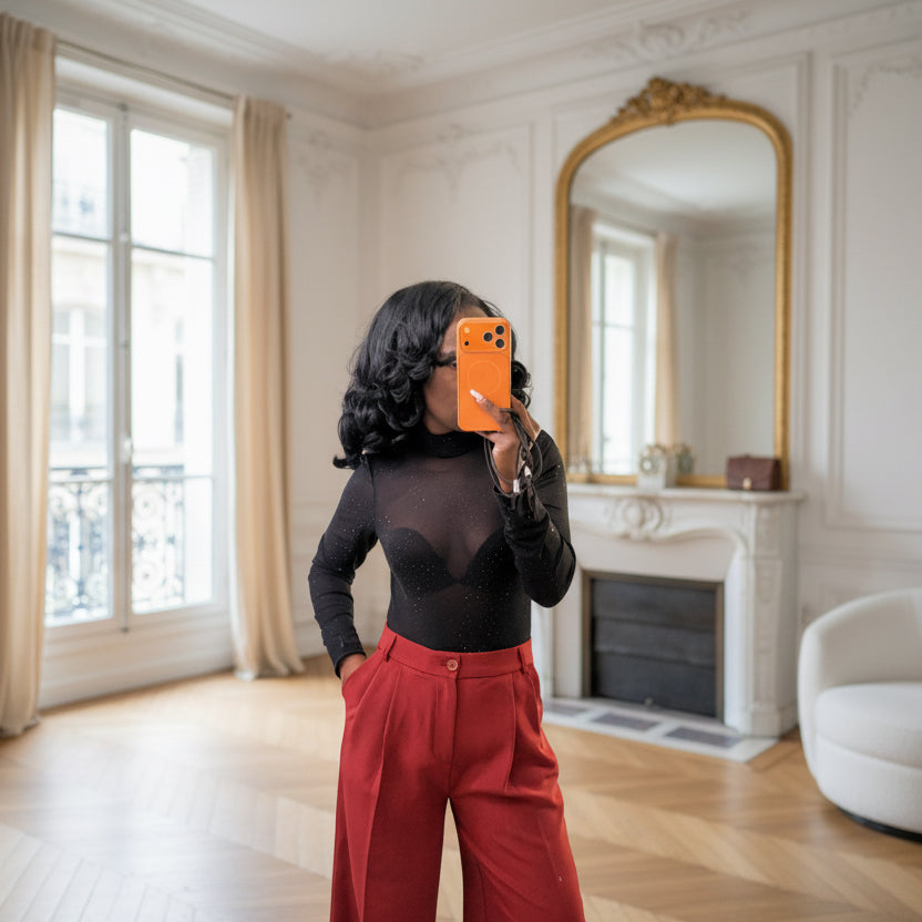 Body Noir Transparent Pailleté –Beautiful shop