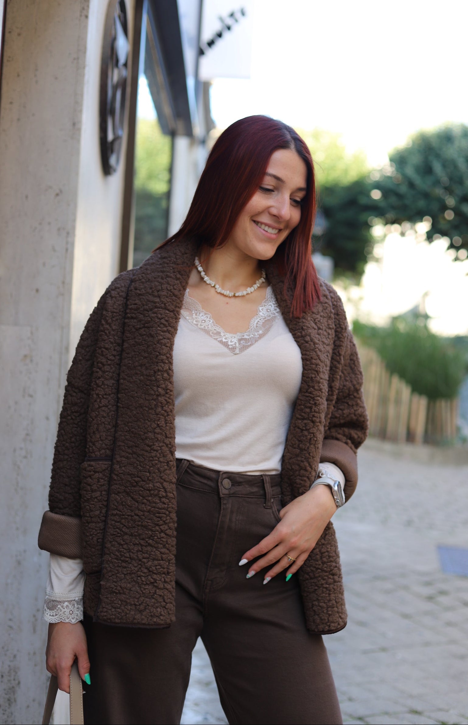 Gilet Cardigan Oversize Effet Mouton – Moelleux & Douillet | Made in Italy