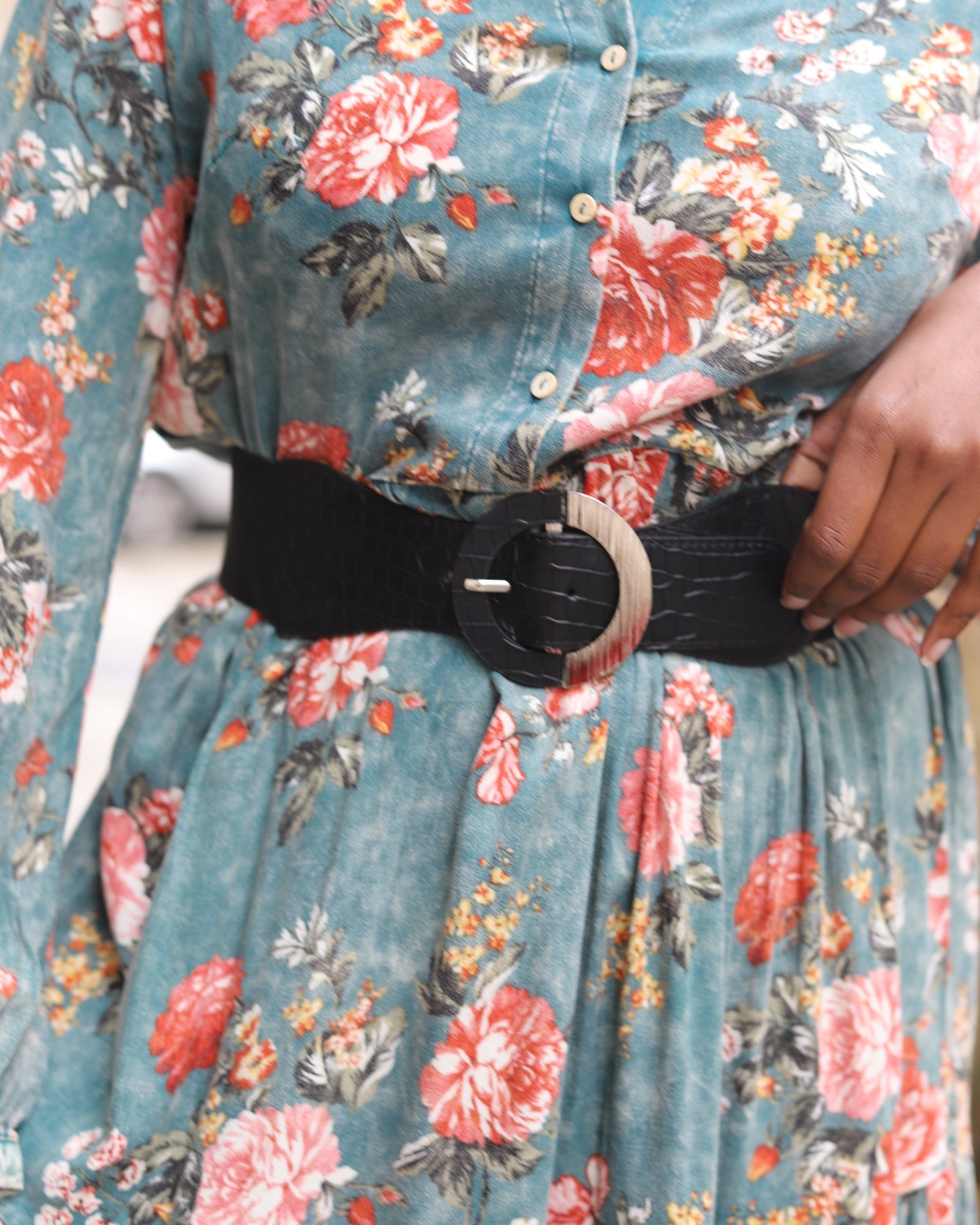 Ceinture large noire élastique avec boucle – Beautiful Shop