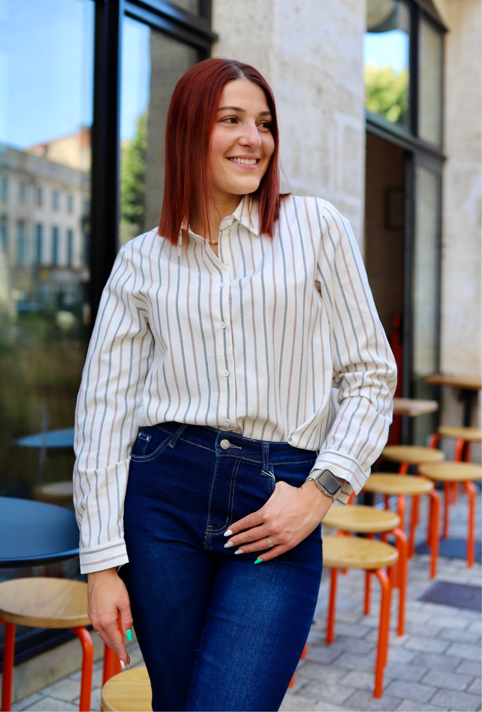 Chemise Blanche à Rayures Verticales