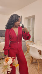 Combinaison Rouge Bordeaux Femme