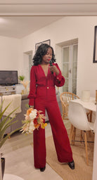 Combinaison Rouge Bordeaux Femme