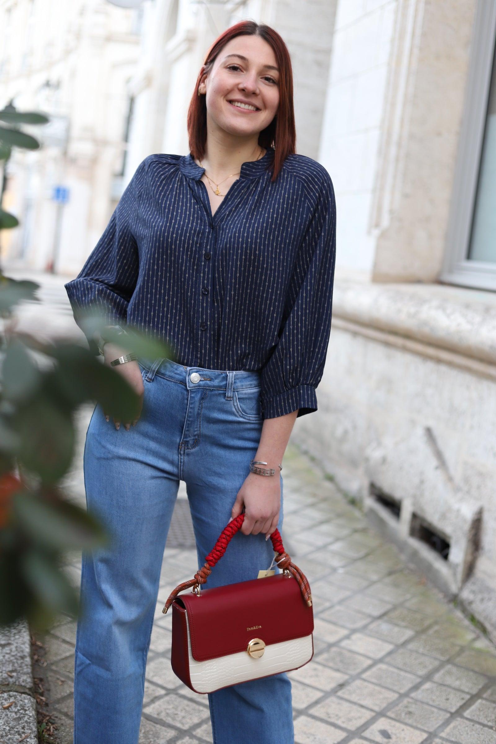 Chemise Fluide Femme à Rayures Dorées - beautifulshop