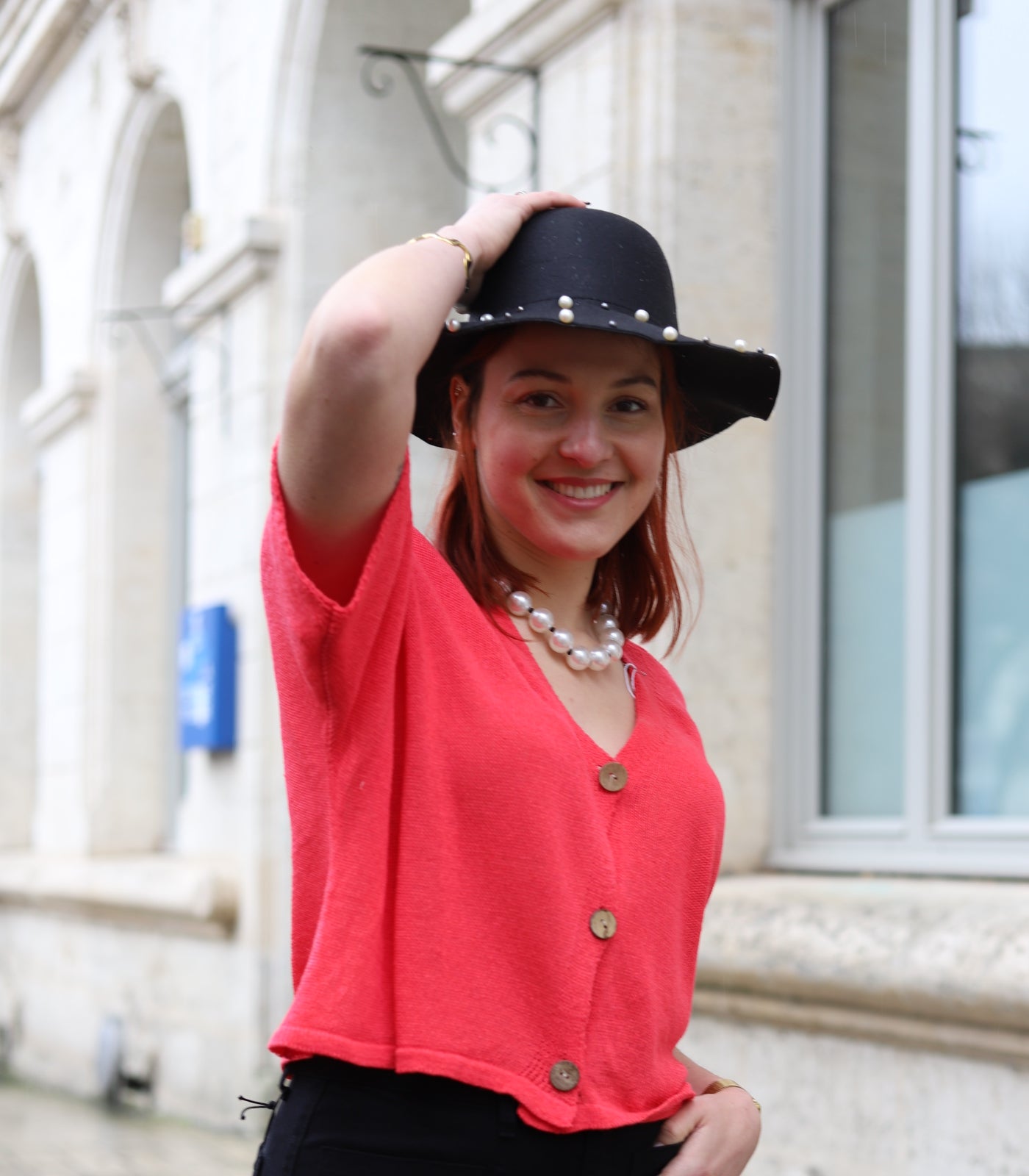 Gilet Kimono Framboise en Maille Coton