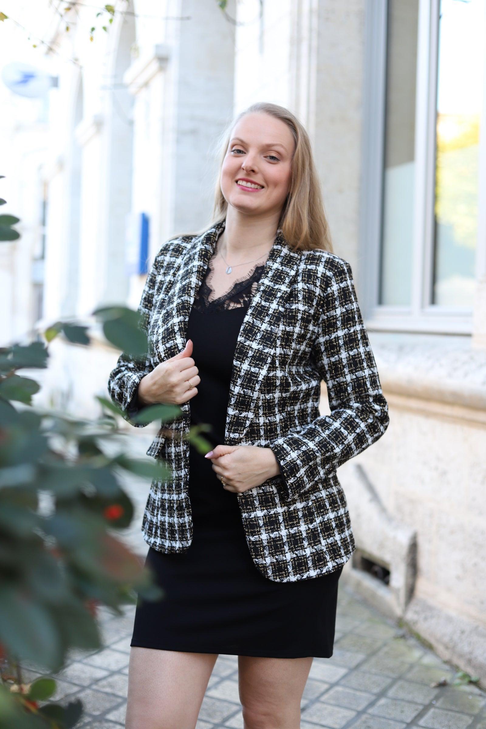 Blazer Tweed à Carreaux - beautifulshop