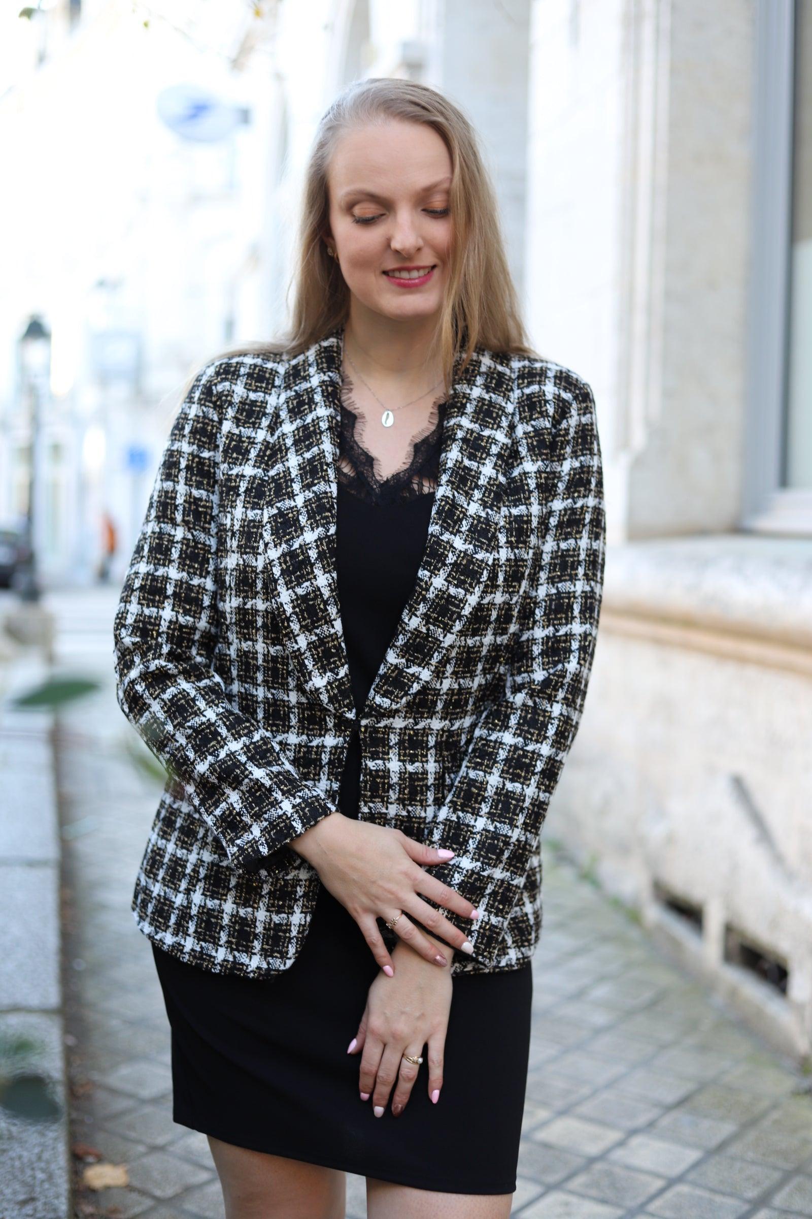 Blazer Tweed à Carreaux - beautifulshop