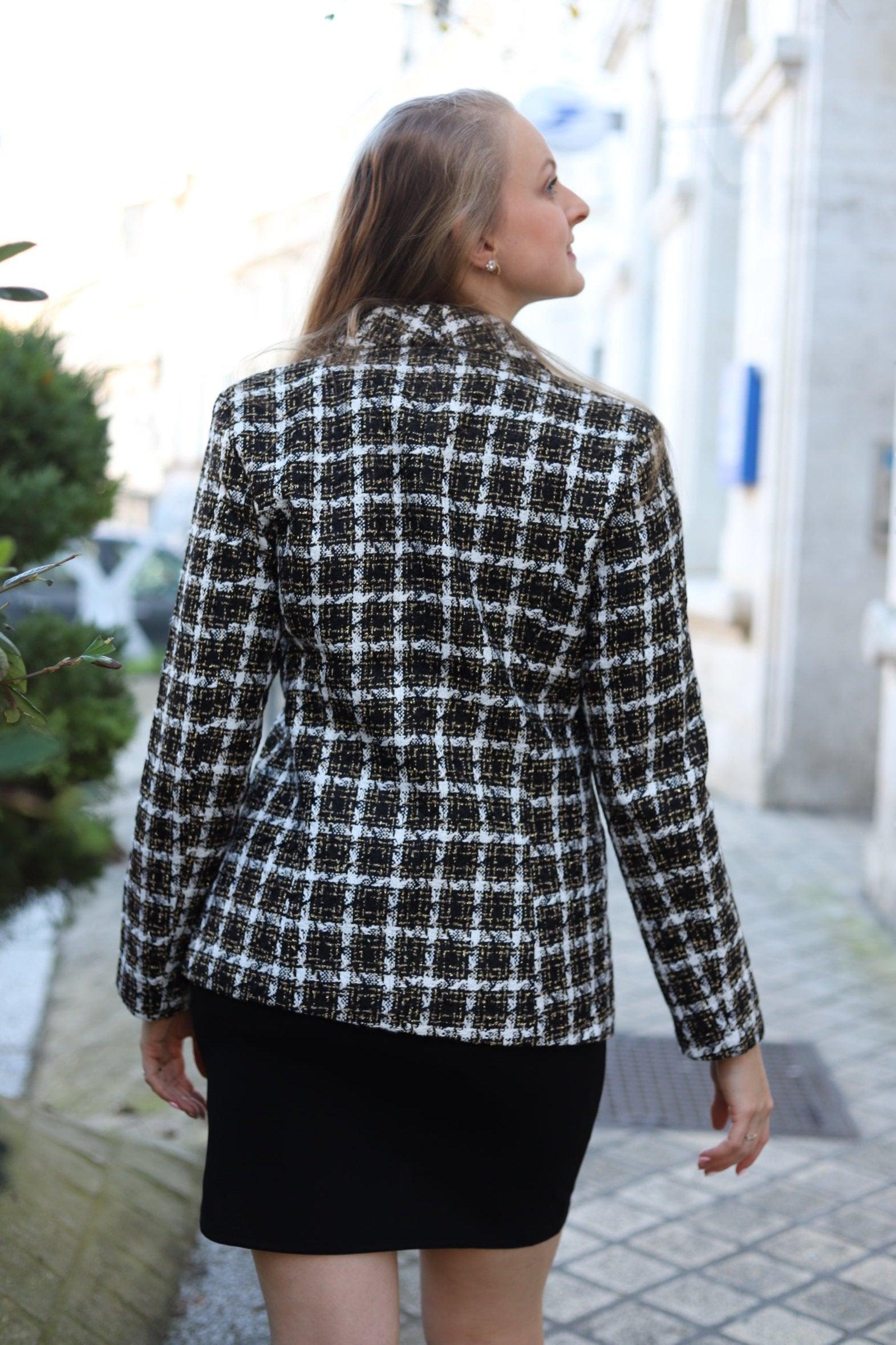 Blazer Tweed à Carreaux - beautifulshop