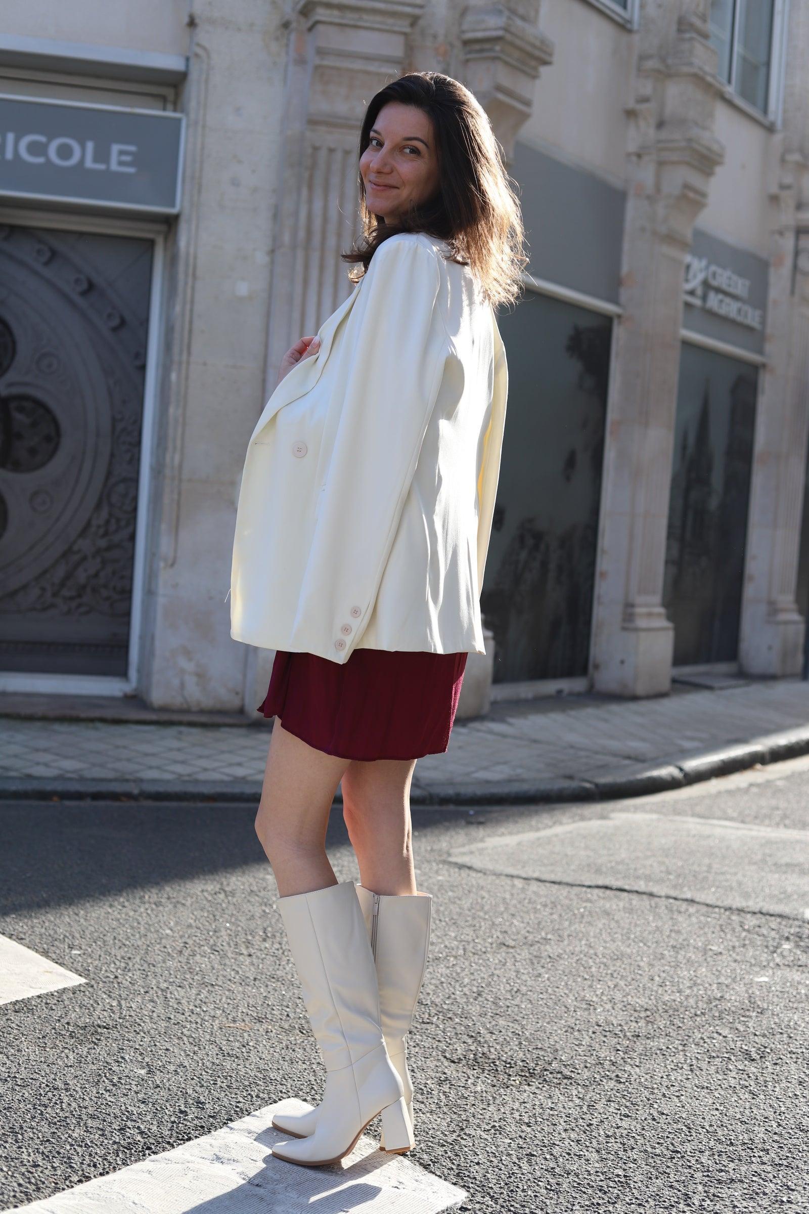 Robe Courte Rouge Coupe Faux Portefeuille - beautifulshop