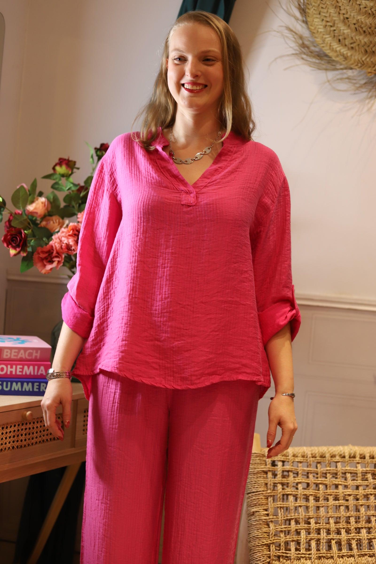 Blouse Fluide Femme en Tissu Gaufré - beautifulshop - boutique de vêtements femmes sur Angoulême