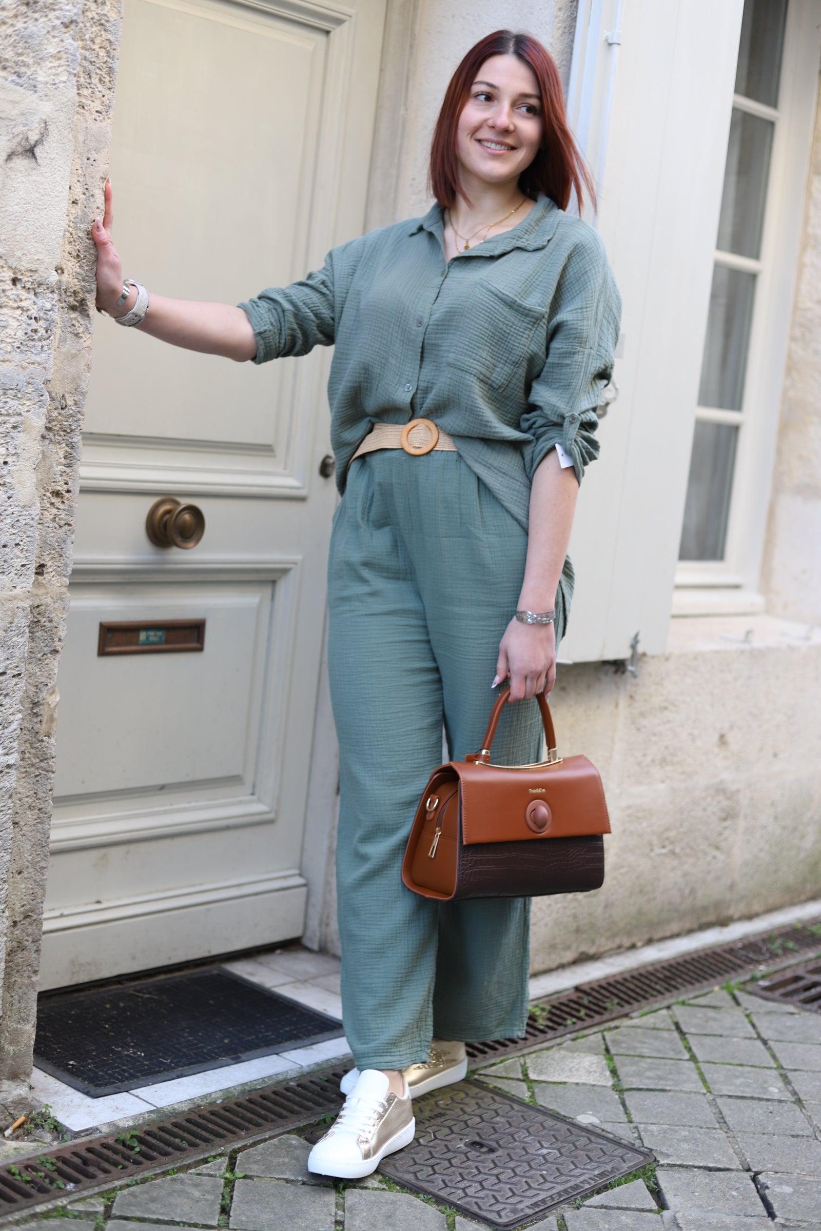 Pantalon Large en Gaze de Coton - beautifulshop - boutique de vêtements femmes sur Angoulême