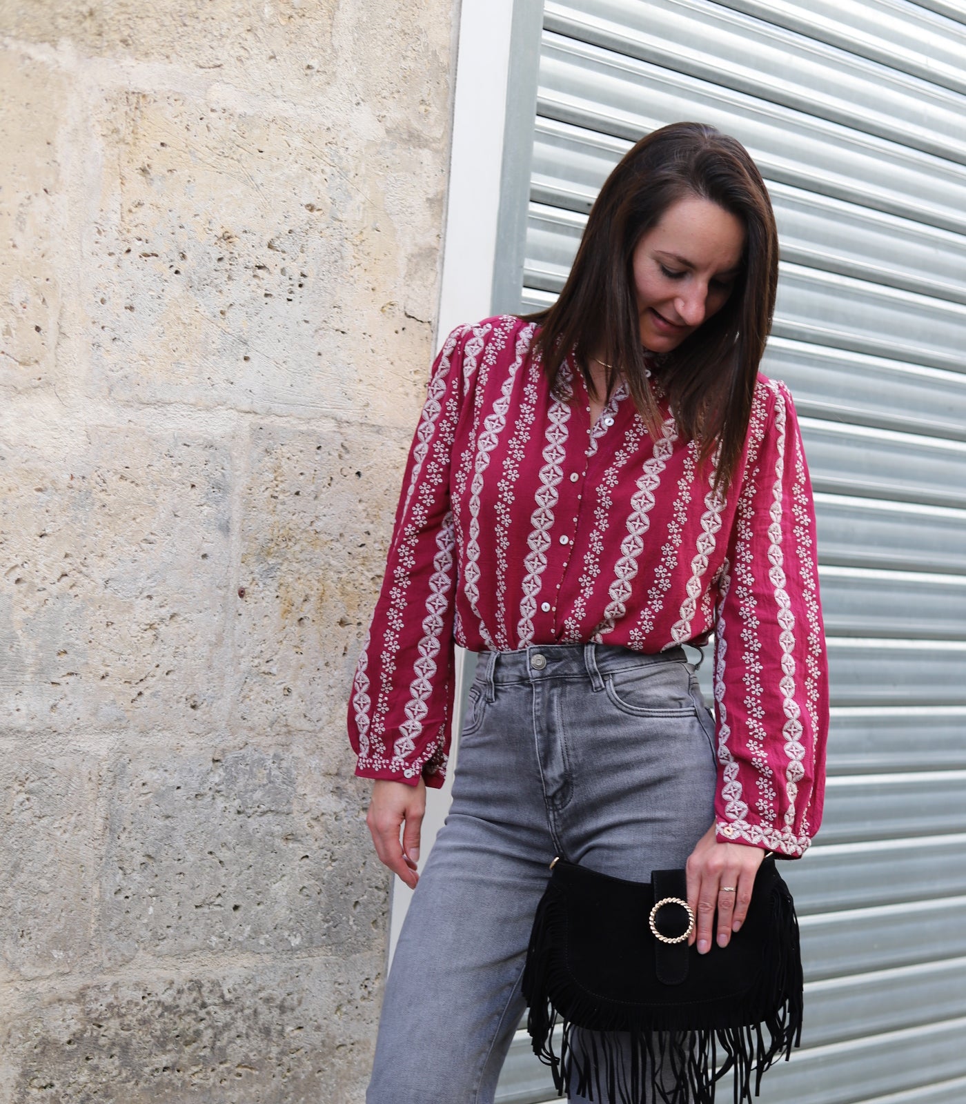 Sac à bandoulière frangé kaki – Esprit bohème chic-beautifulshop-boutique- Angoulême