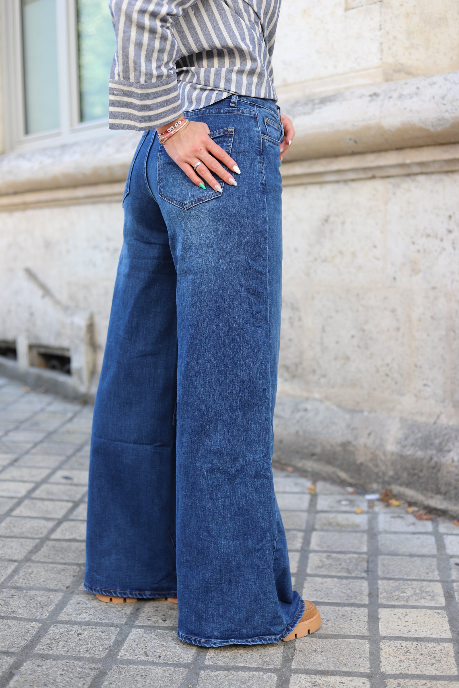 Jean Ultra Wide Leg – Taille Haute & Coupe Palazzo