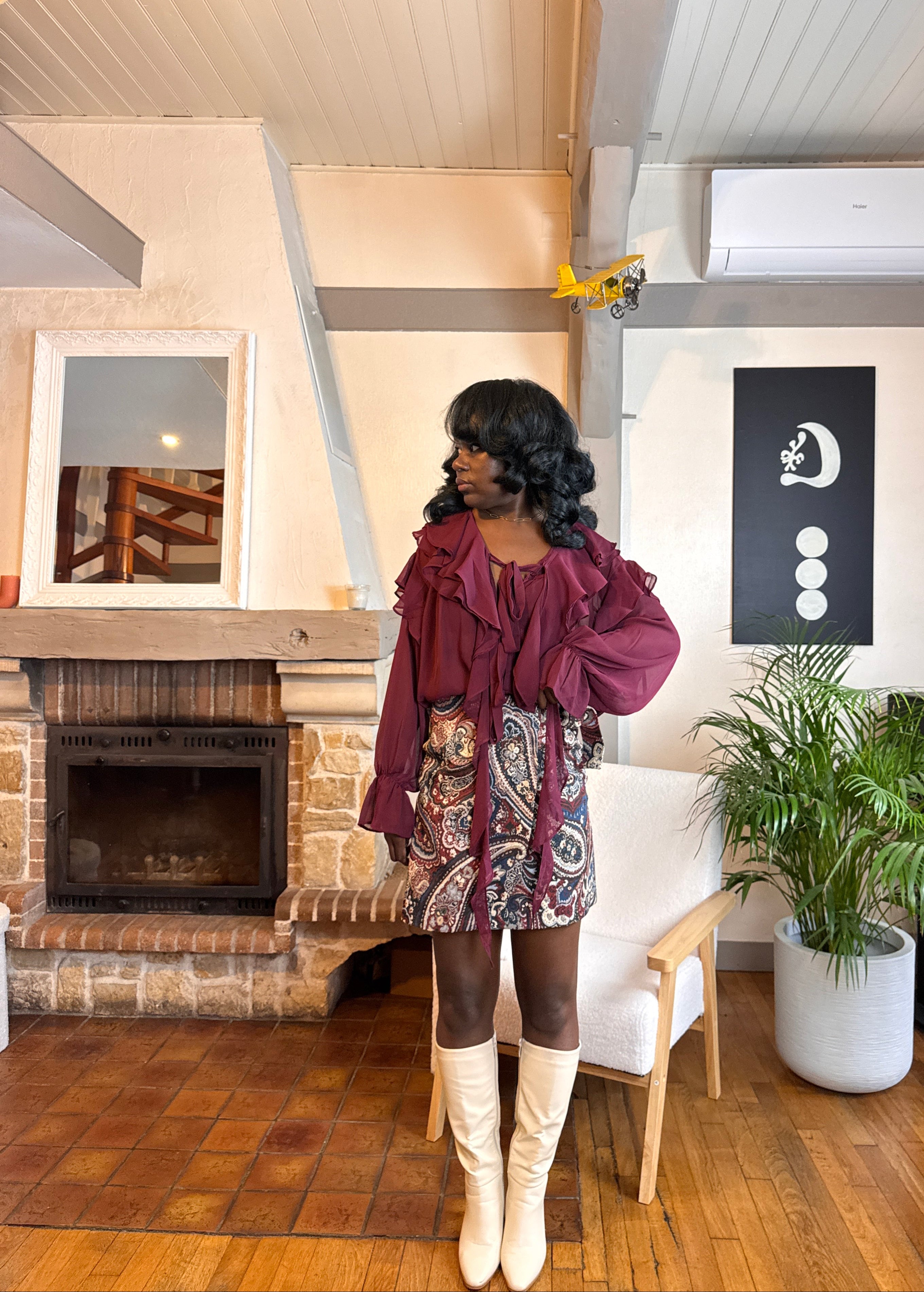 Jupe Drapée Cachemire – Multicolore-beautifulshop