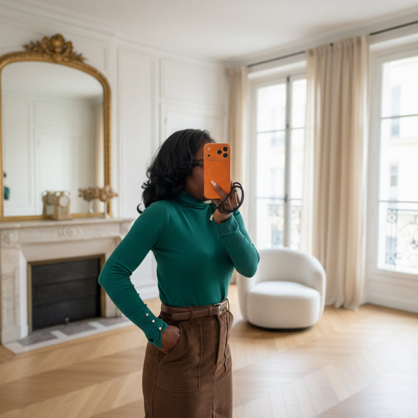 Jupe Droite Velours Café-beautifulshop