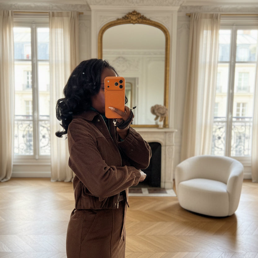 Jupe Droite Velours Café-beautifulshop 9