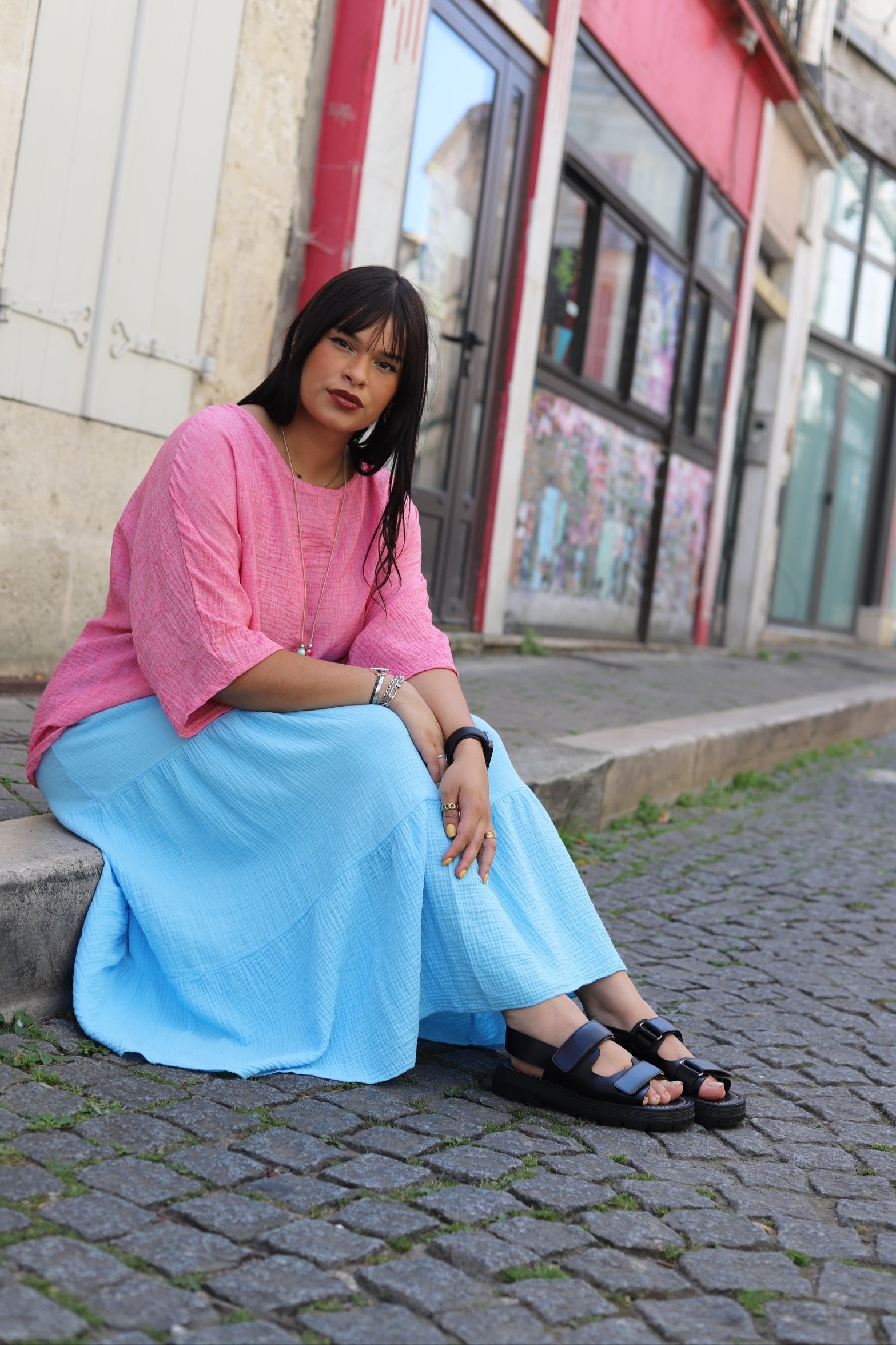 Jupe Longue en Gaze de Coton – avec Ceinture Incluse-beautifulshop