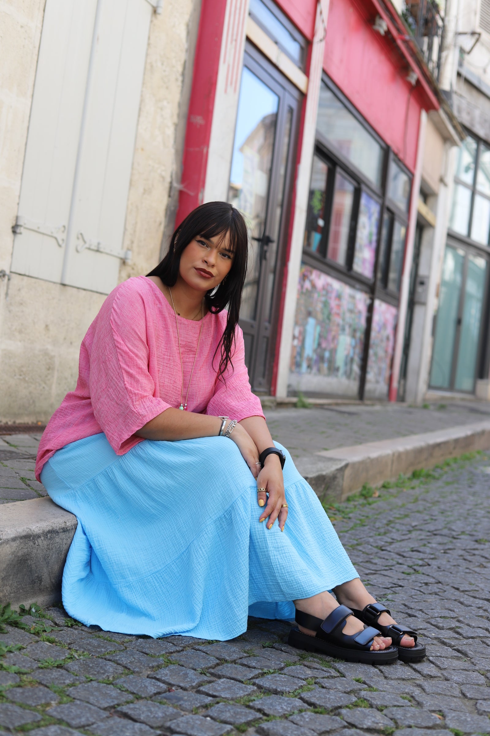 Jupe Longue en Gaze de Coton – avec Ceinture Incluse-beautifulshop