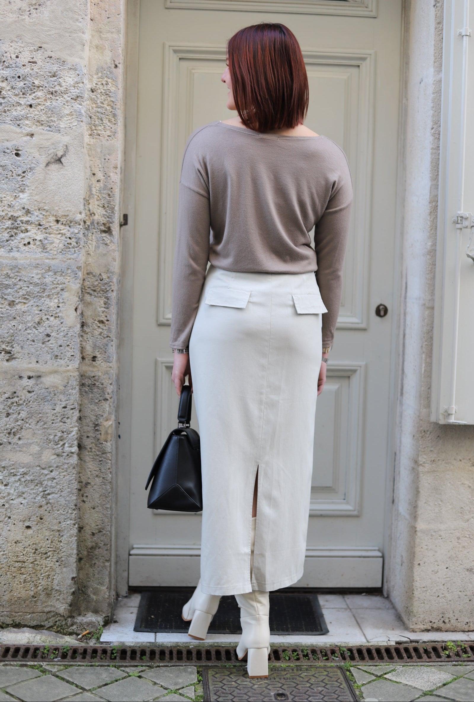 Jupe Longue en jean Taille Haute - beautifulshop