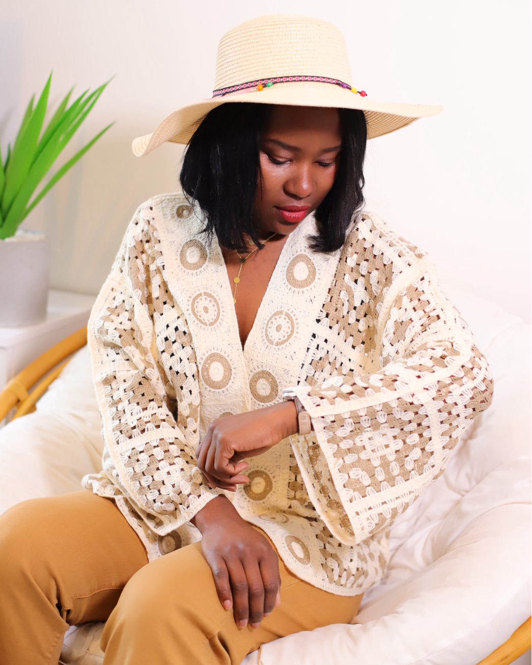 Kimono Crochet Beige