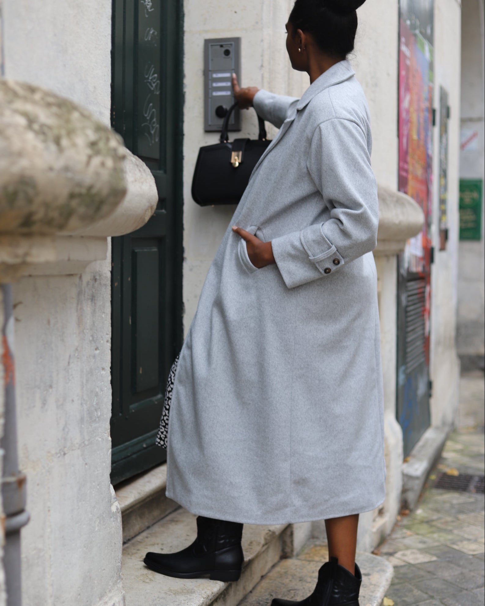 Manteau long ceinturé gris femme – Élégant et chaud | Beautiful Shop