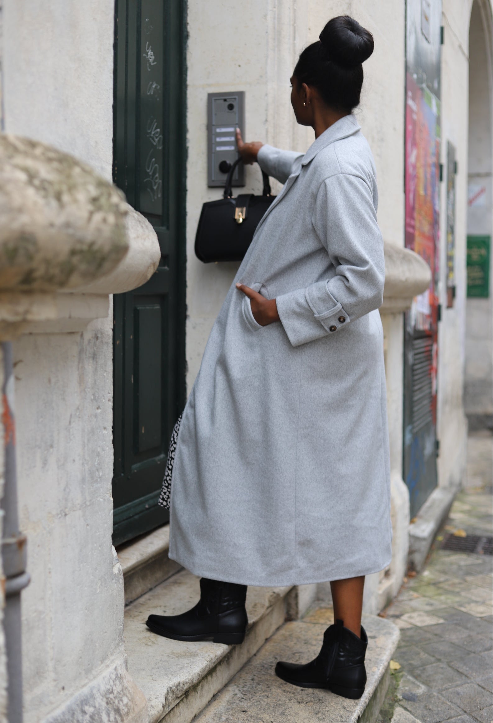 Manteau long ceinturé gris femme – Élégant et chaud | Beautiful Shop