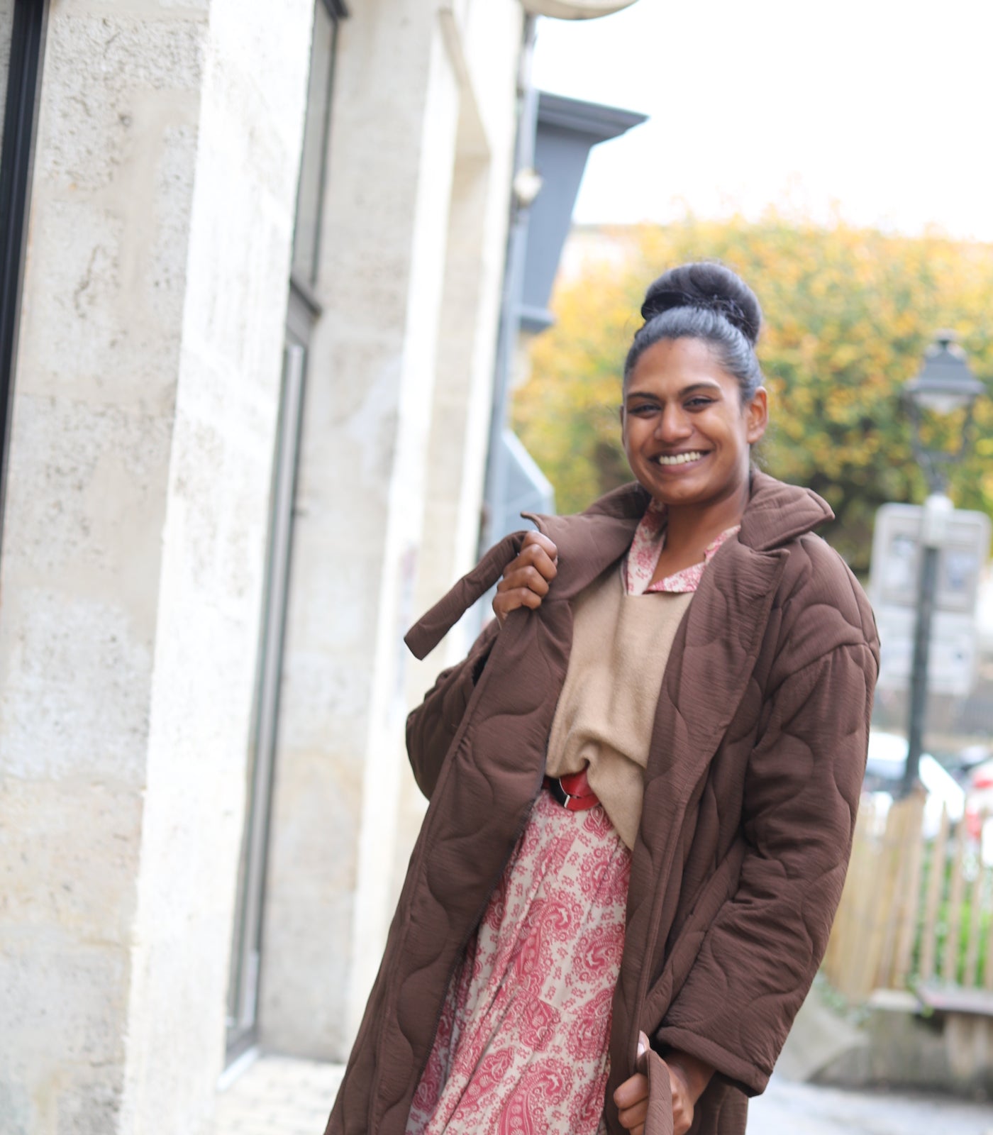 Manteau matelassé femme chocolat – Long, ceinturé & tendance | Beautiful Shop