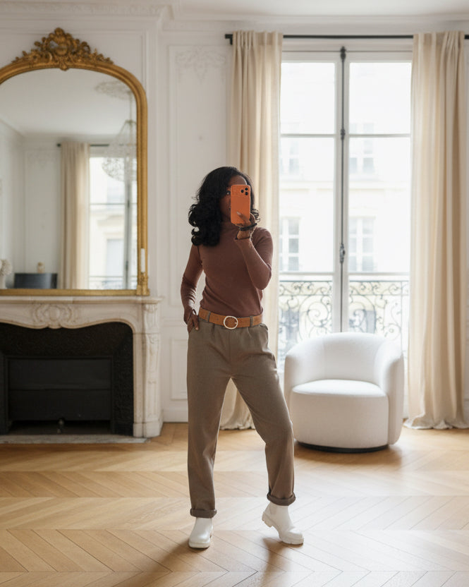 Pantalon Confort Taille Élastique avec Ceinture – Made in Italy-beautifulshop