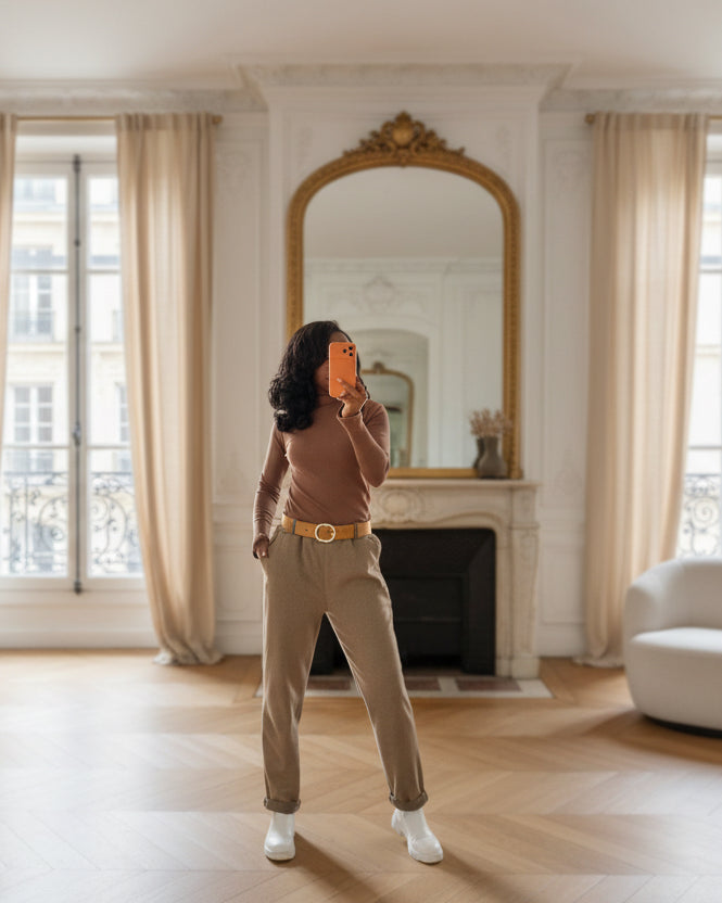 Pantalon Confort Taille Élastique avec Ceinture – Made in Italy-beautifulshop