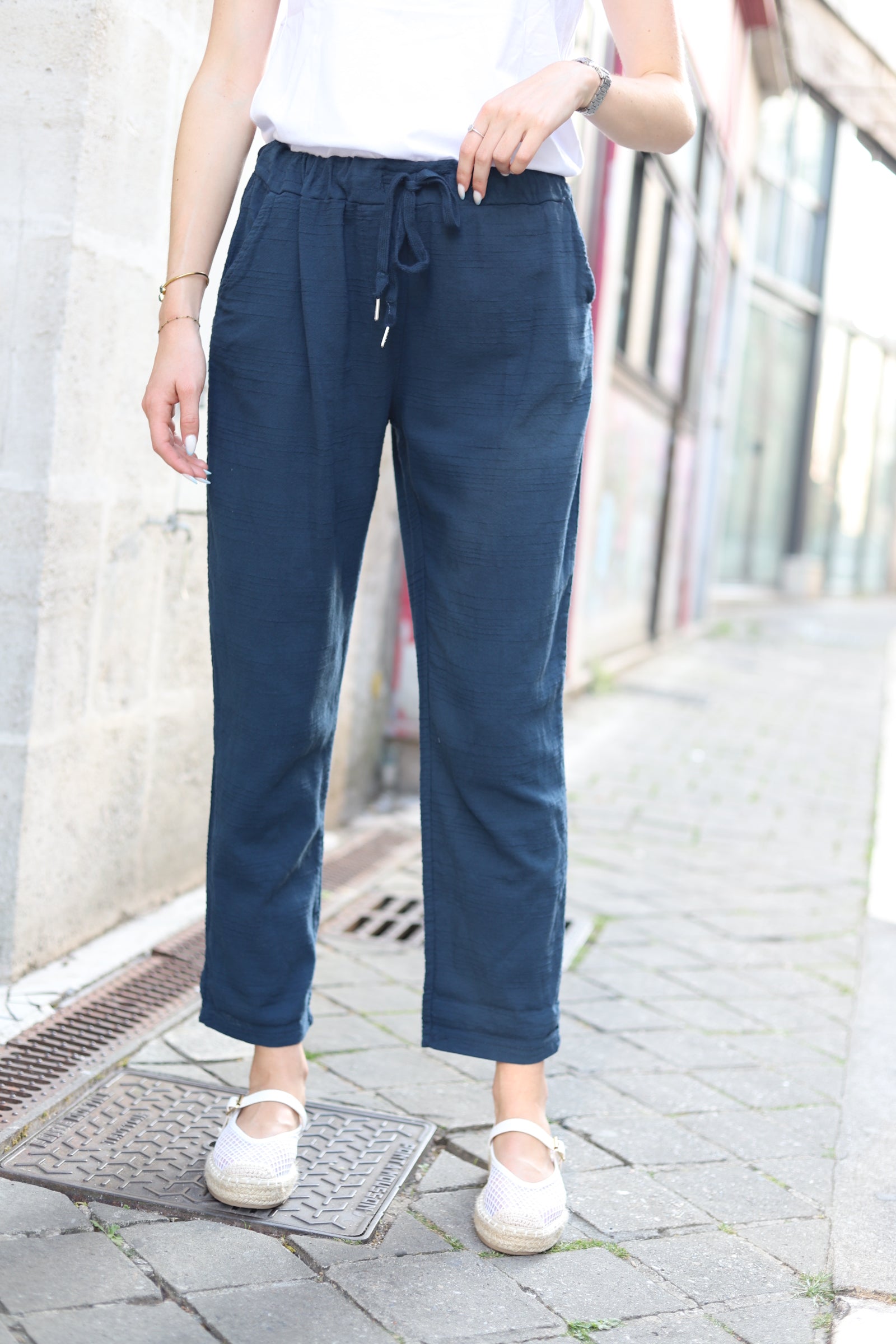 Pantalon décontracté en coton-lin – Confort et style au naturel-beautifulshop