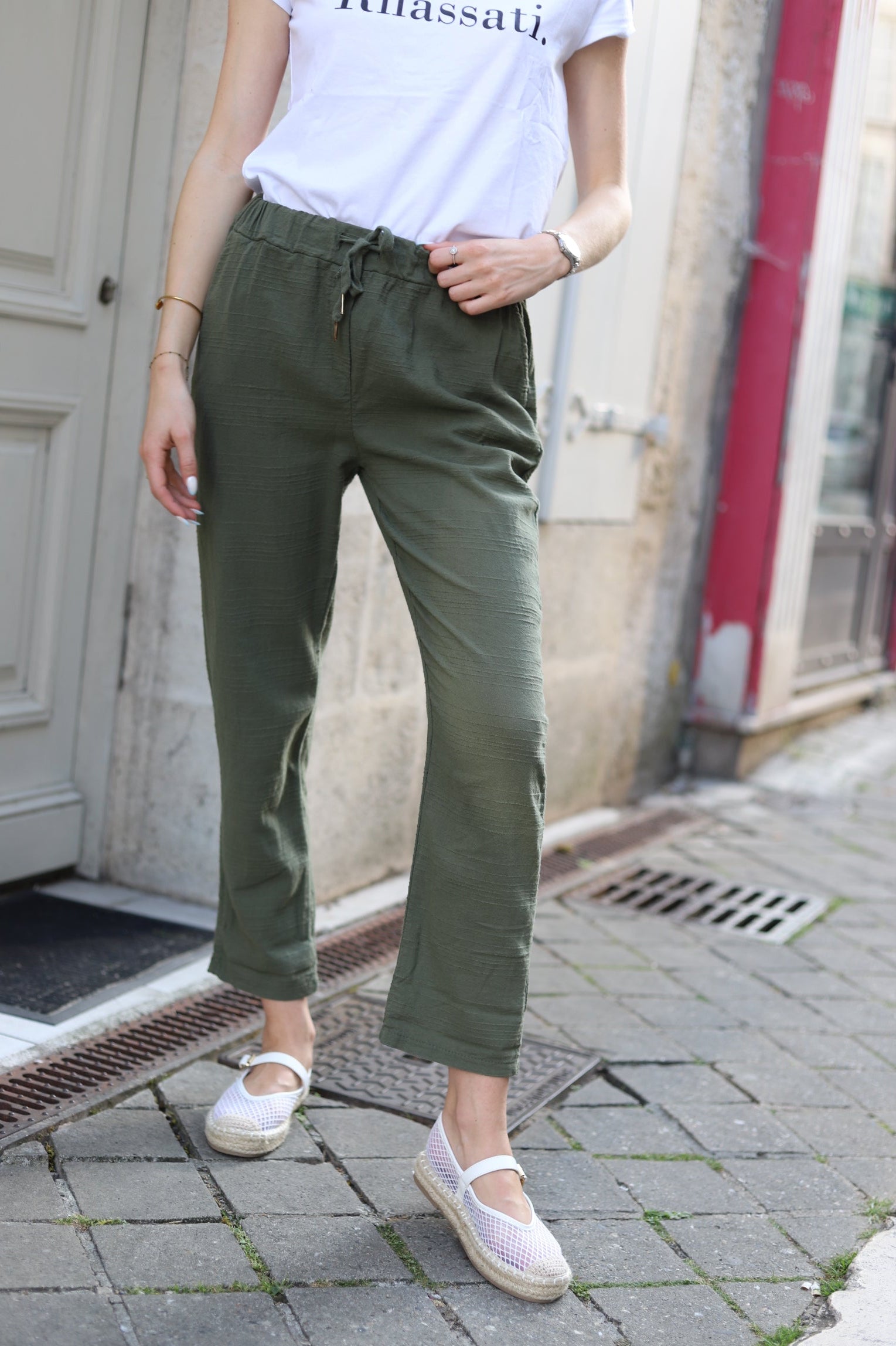 Pantalon décontracté en coton-lin – Confort et style au naturel-beautifulshop