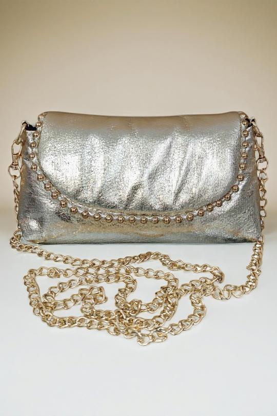 Petit Sac à Bandoulière Irisé avec Chaîne-beautifulshop