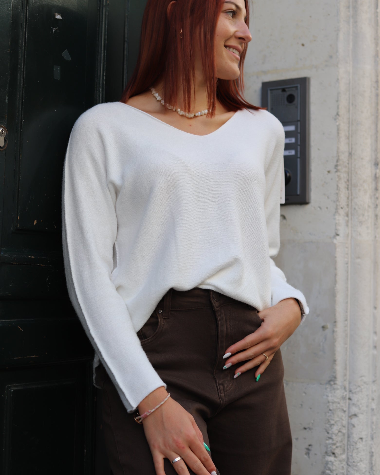 Pull Col V– Coupe Oversize-beautifulshop