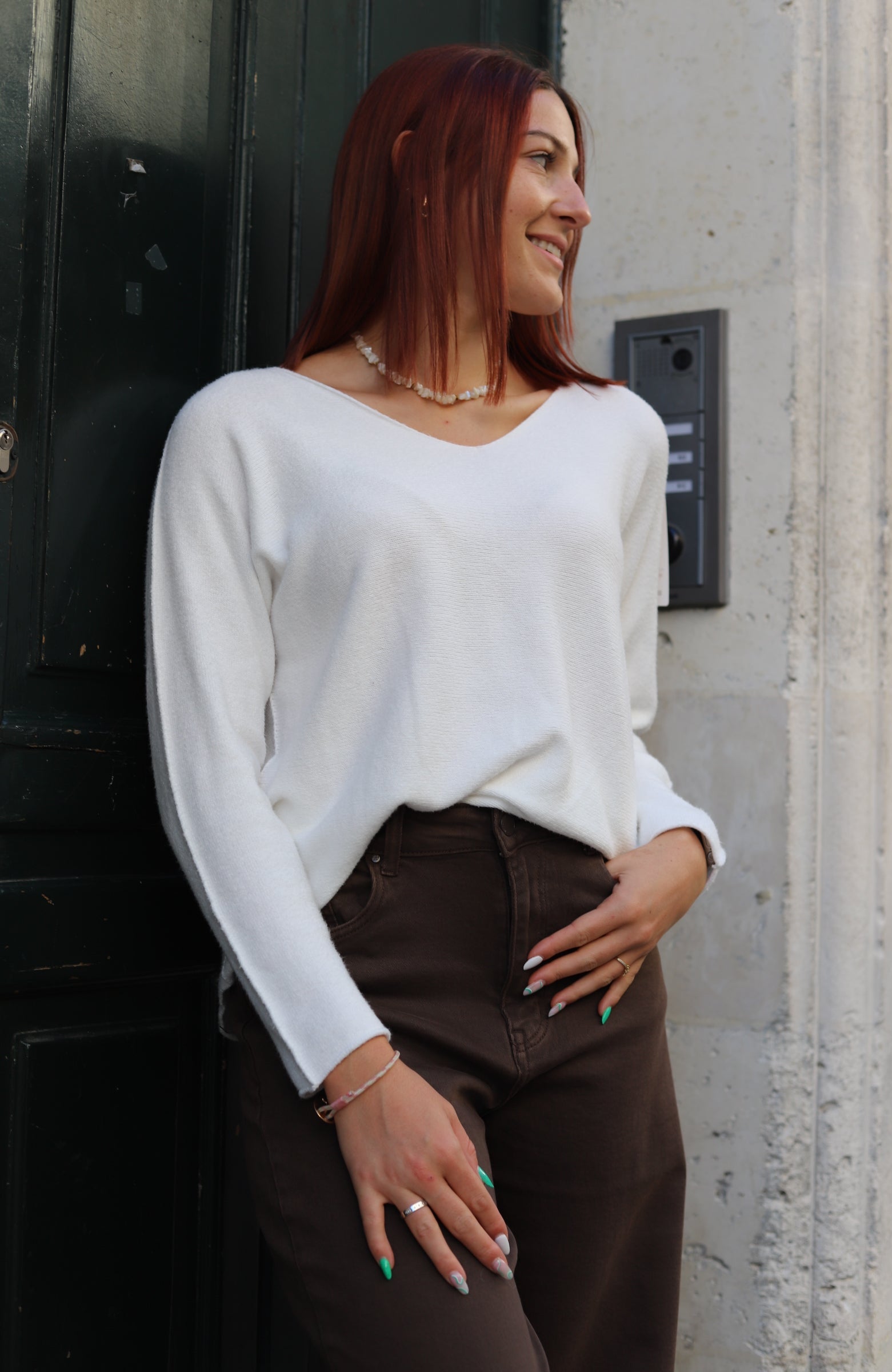 Pull Col V– Coupe Oversize-beautifulshop