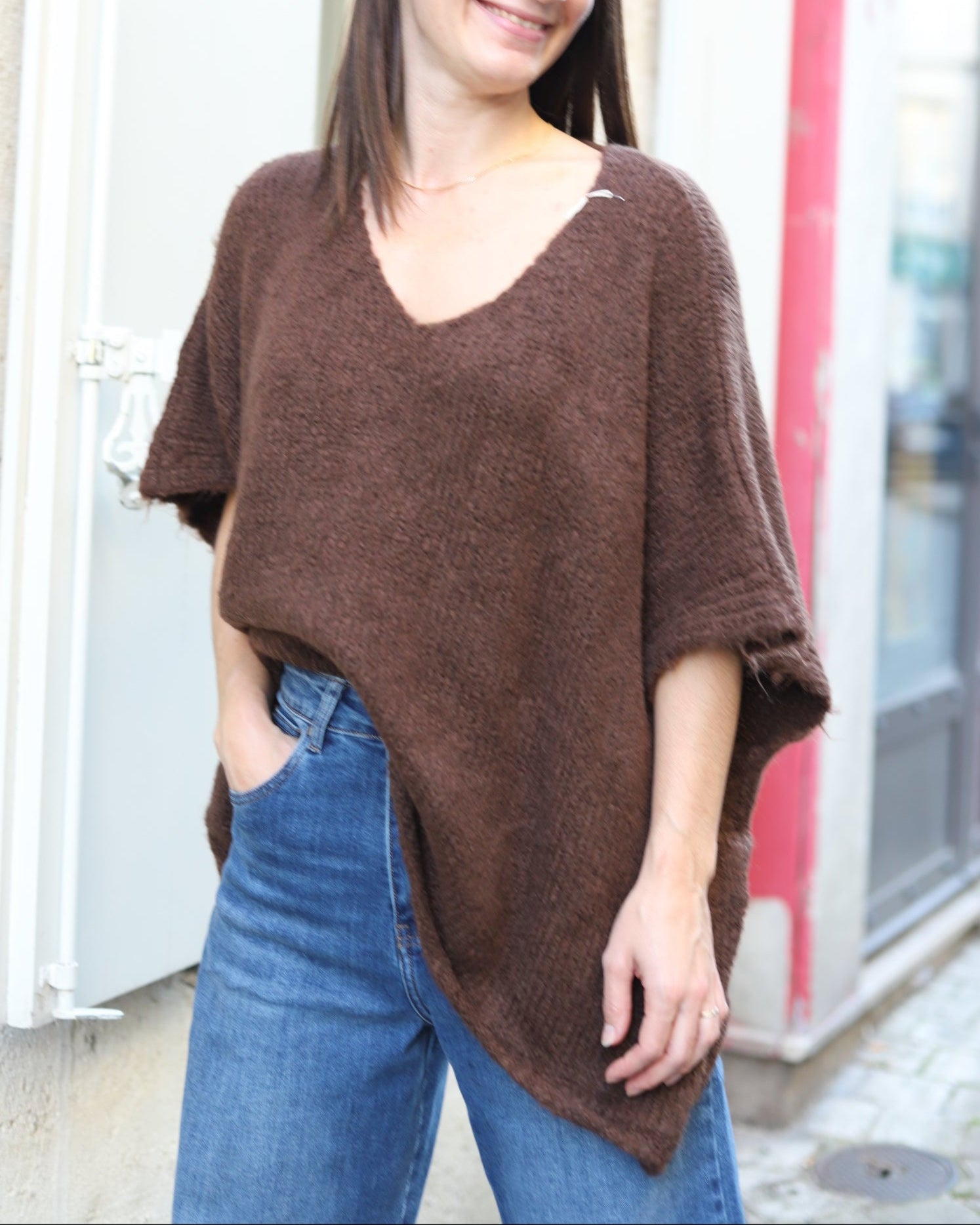 Pull Col V– Coupe Oversize-beautifulshop