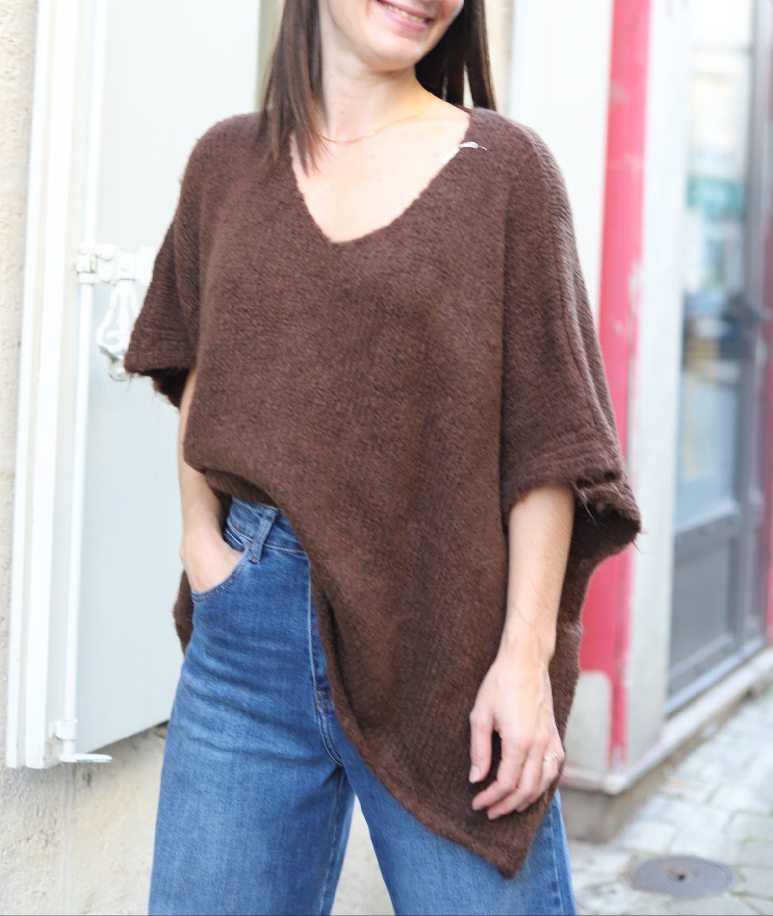 Pull Col V– Coupe Oversize-beautifulshop