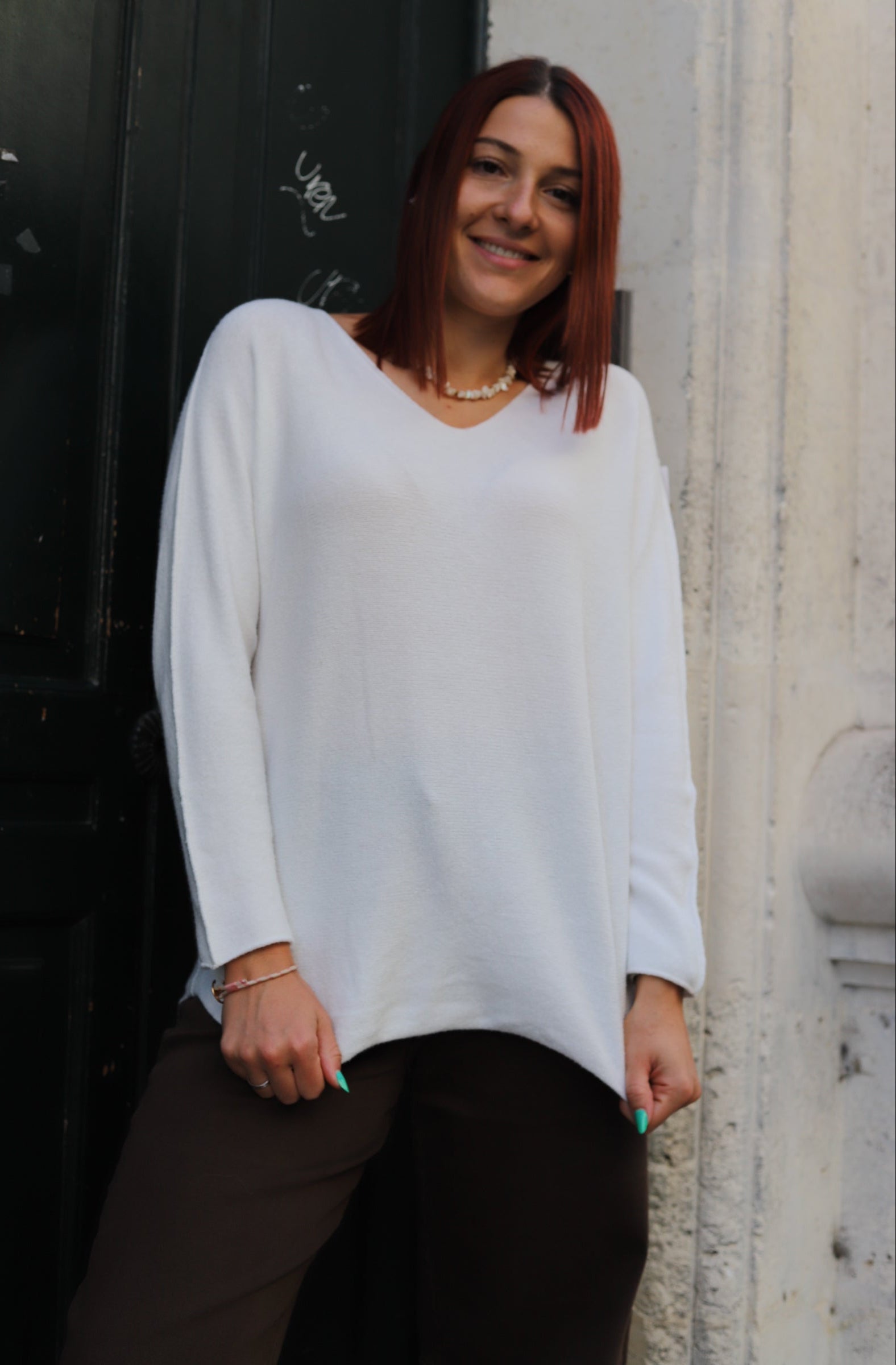 Pull Col V– Coupe Oversize-beautifulshop