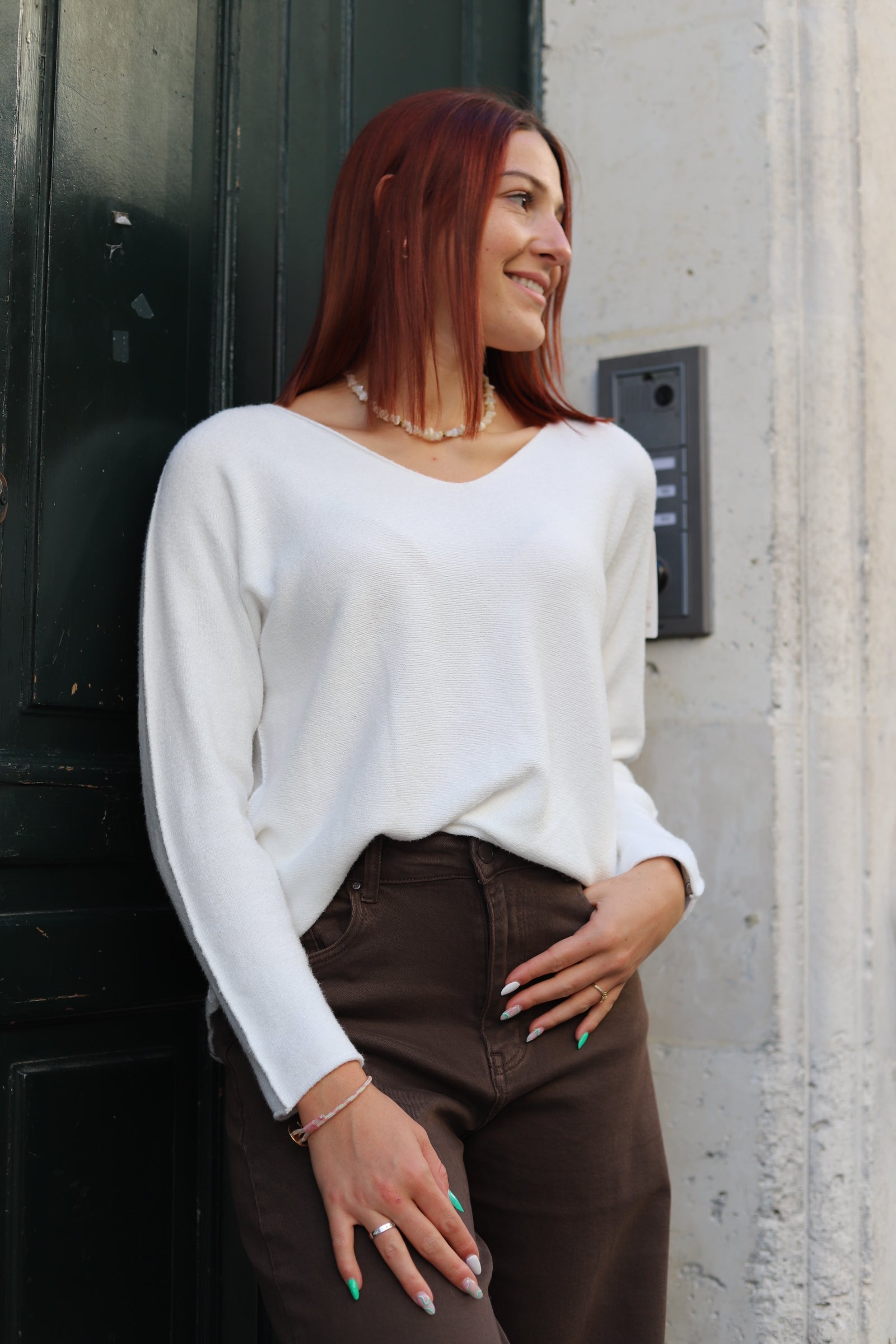 Pull Col V– Coupe Oversize-beautifulshop