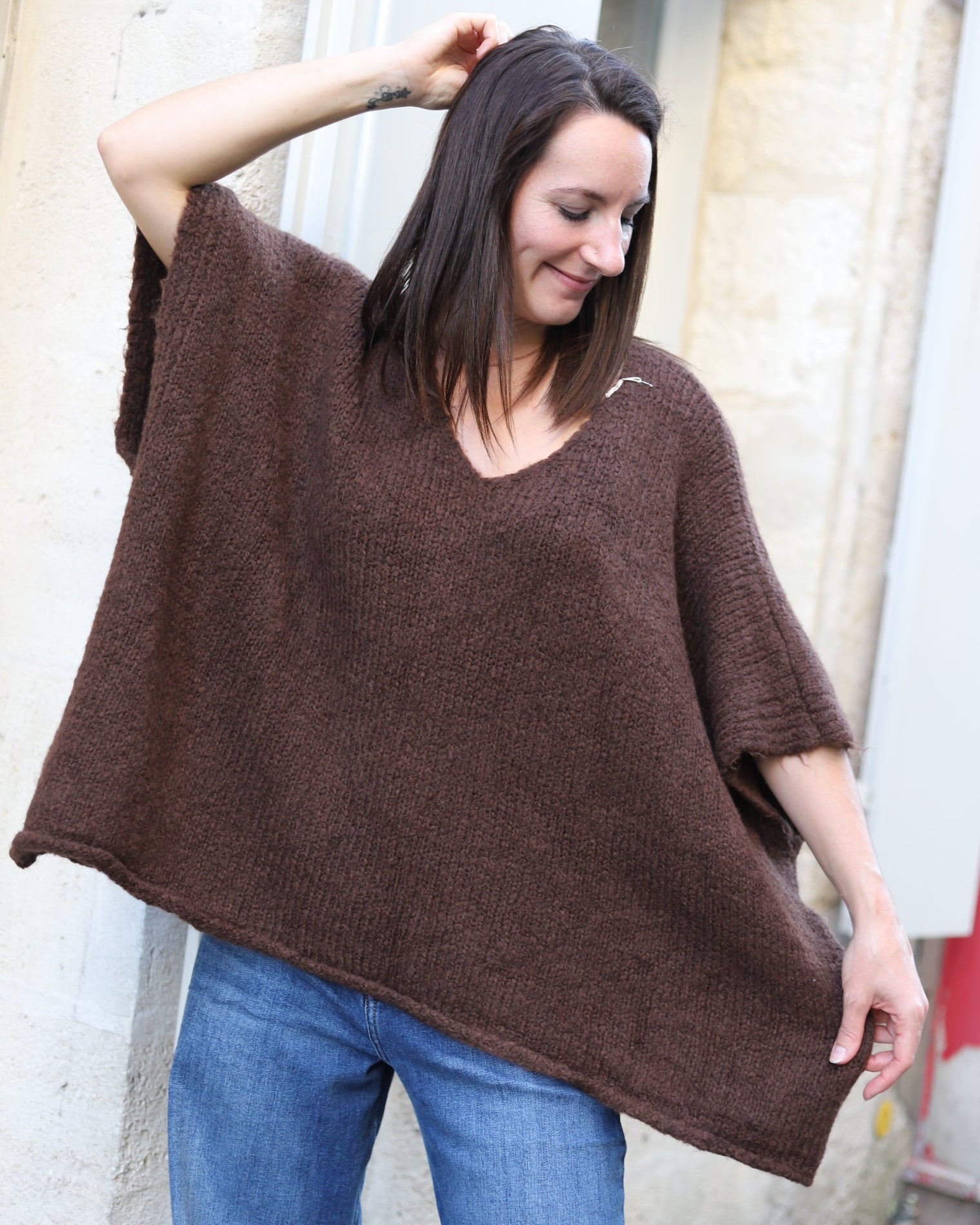 Pull Col V– Coupe Oversize-beautifulshop