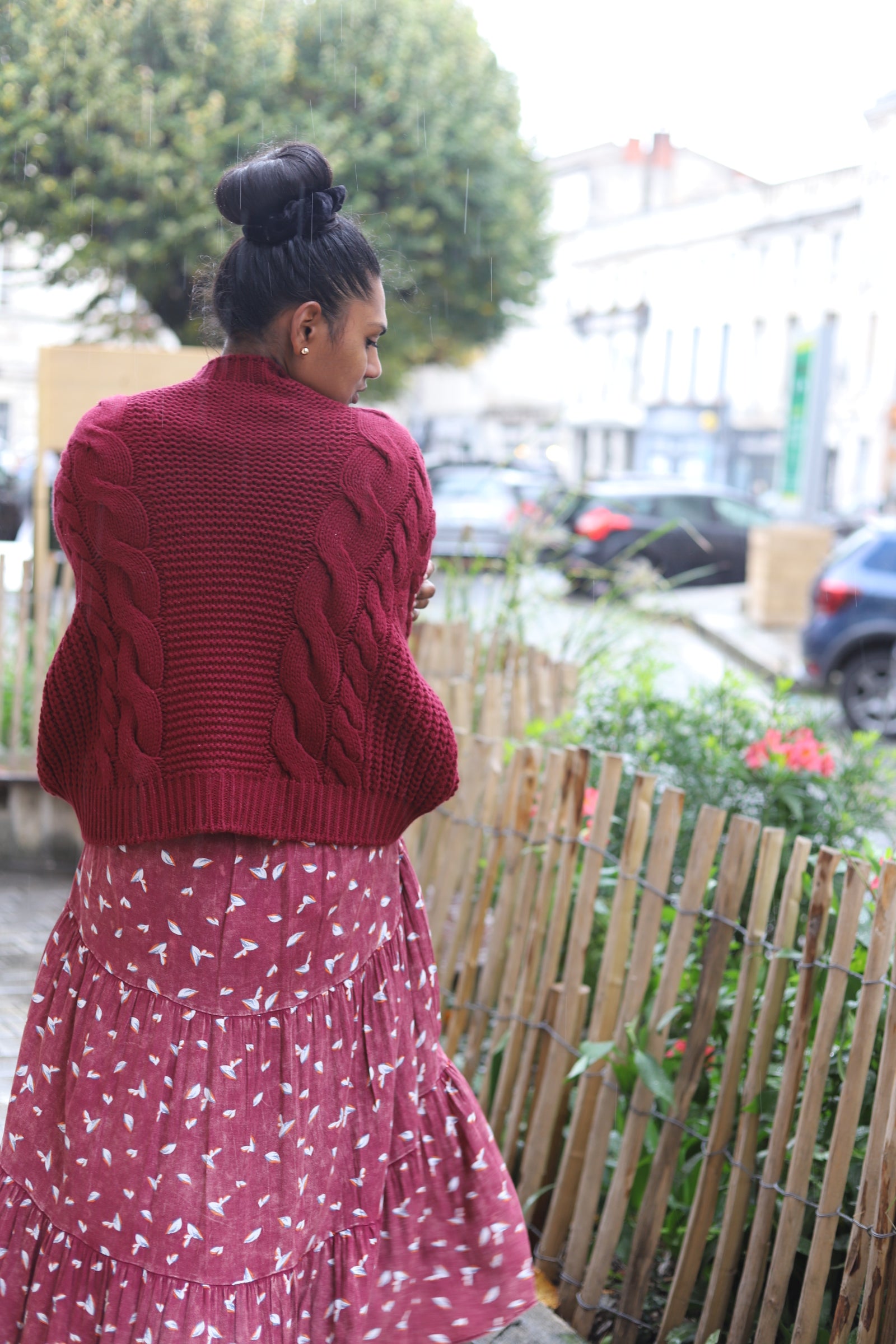 Pull Torsadé Bordeaux