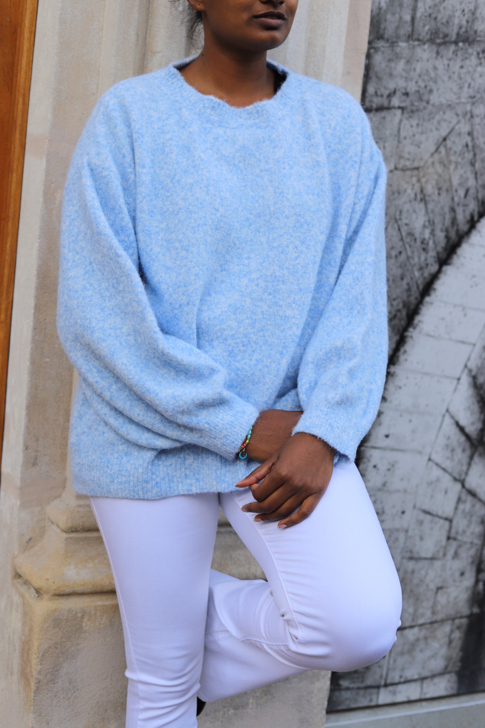 Pull oversize bleu femme – beautifulshop