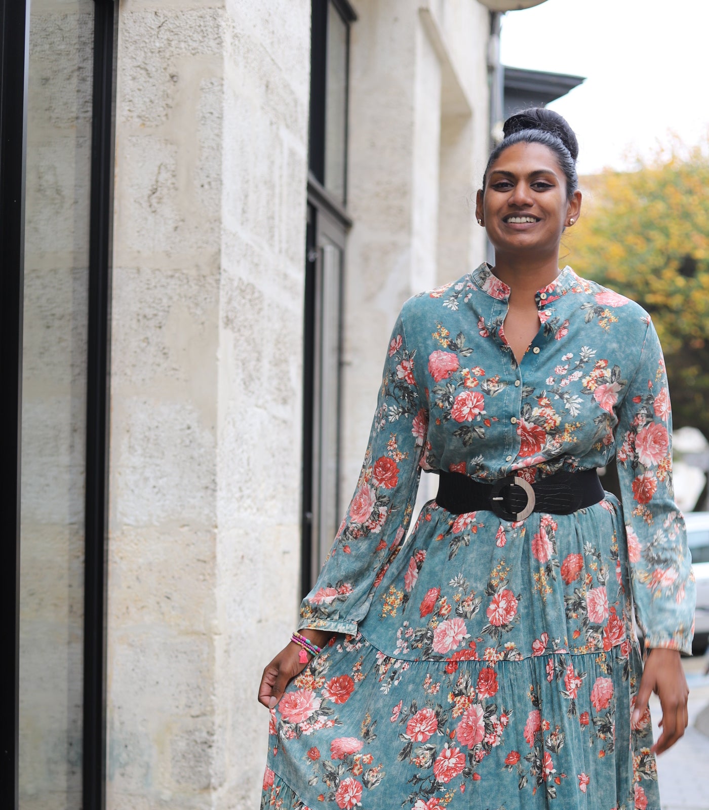 Robe Longue Chemise Imprimée Fleurie – beautifulshop