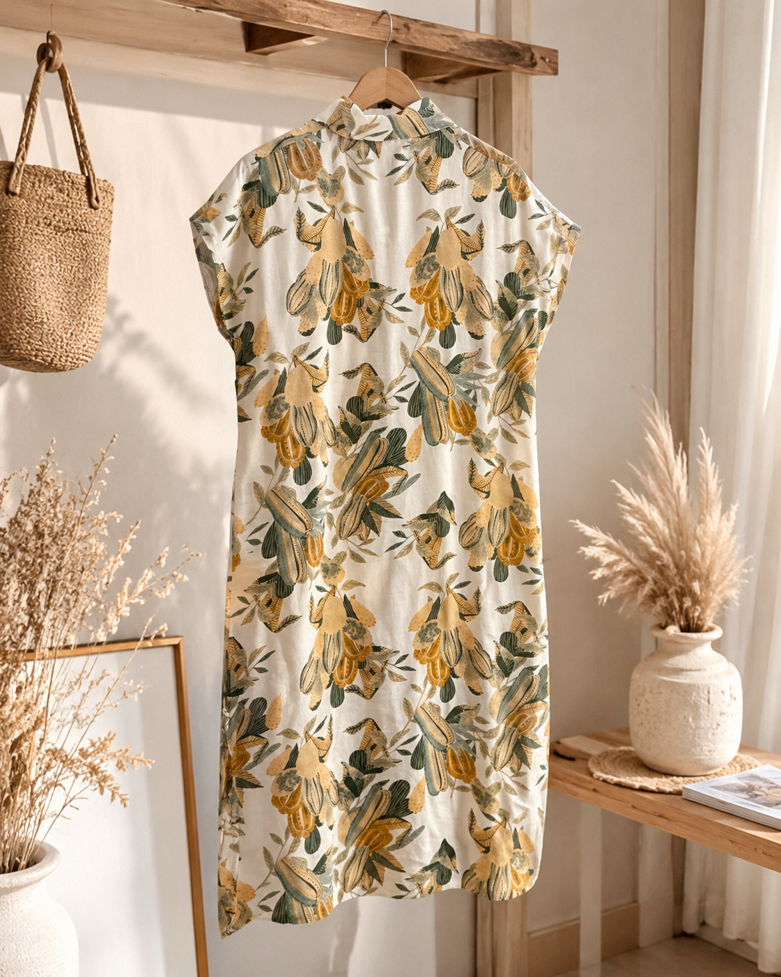 Robe chemise mi-longue imprimée