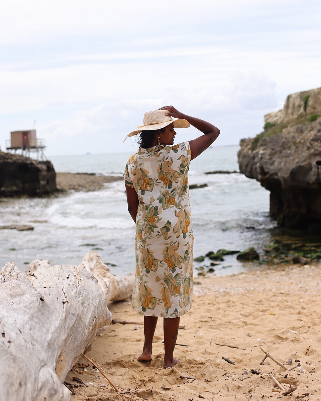 Robe chemise mi-longue imprimée