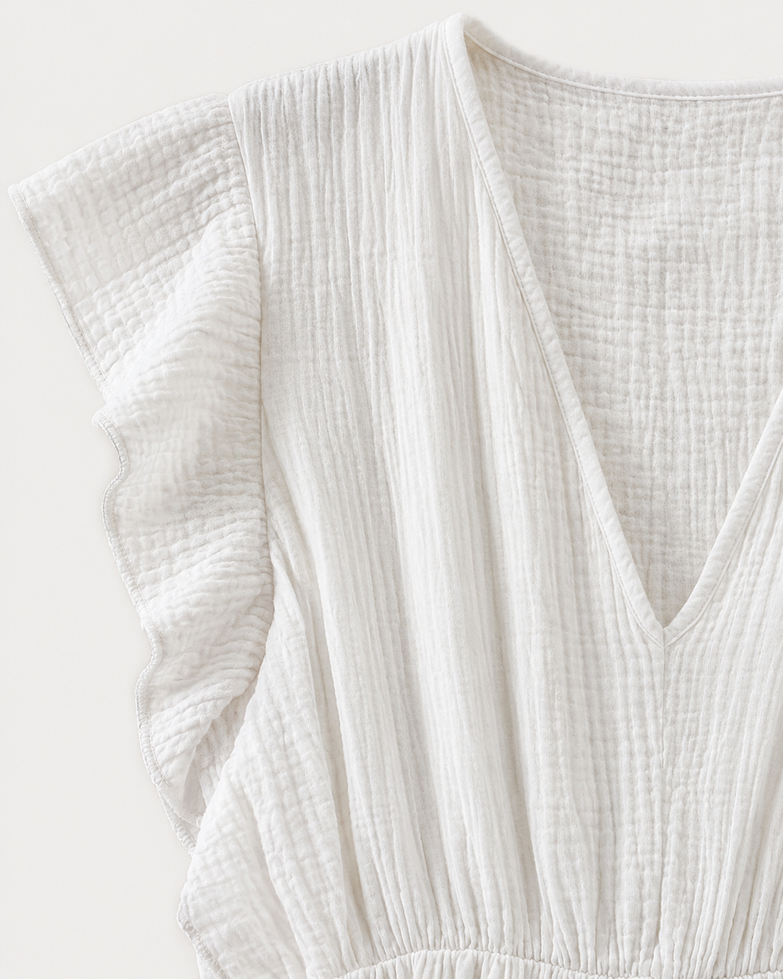 Robe longue blanche en gaze de coton