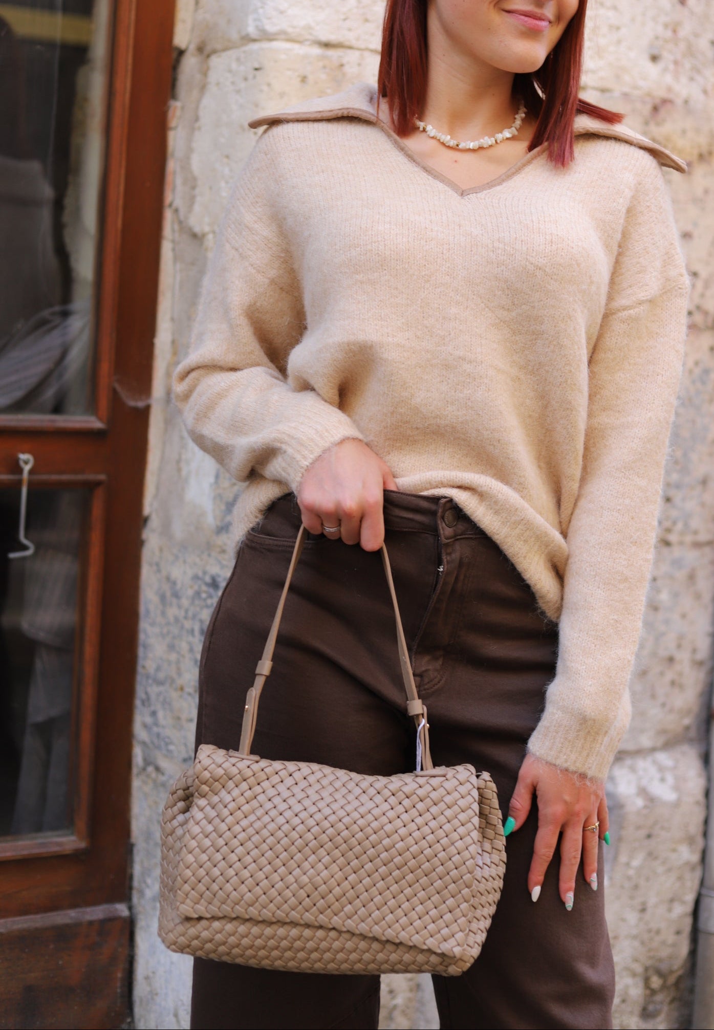 Sac à Bandoulière Tressé Beige – Élégance & Praticité au Quotidien
