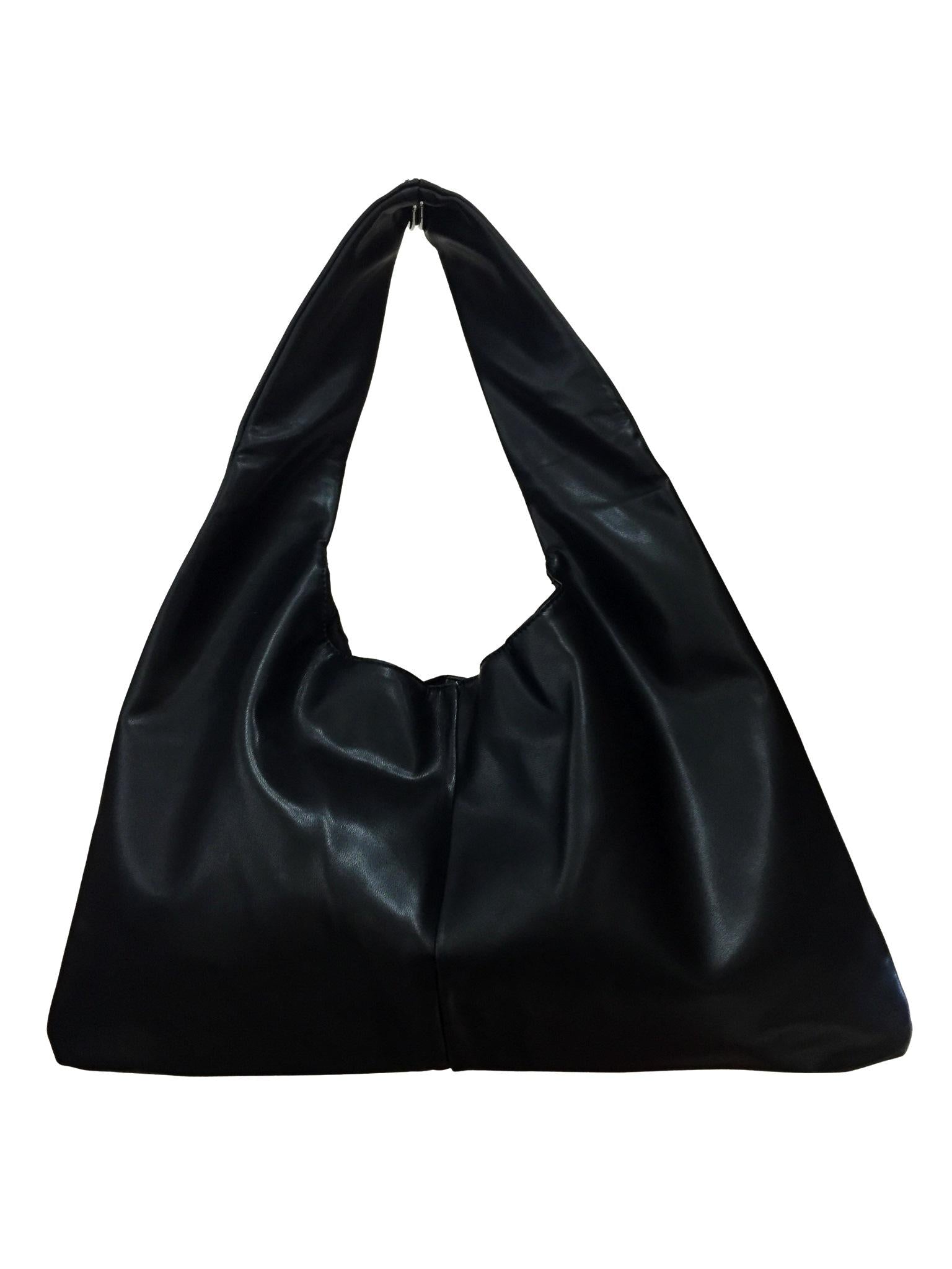 Sac à Main Triangle Noir avec Clous Dorés