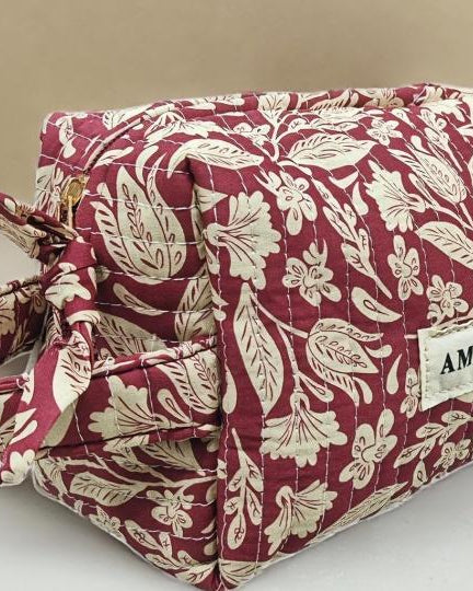 Trousse de Toilette Matelassée "AMOUR" – Coton
